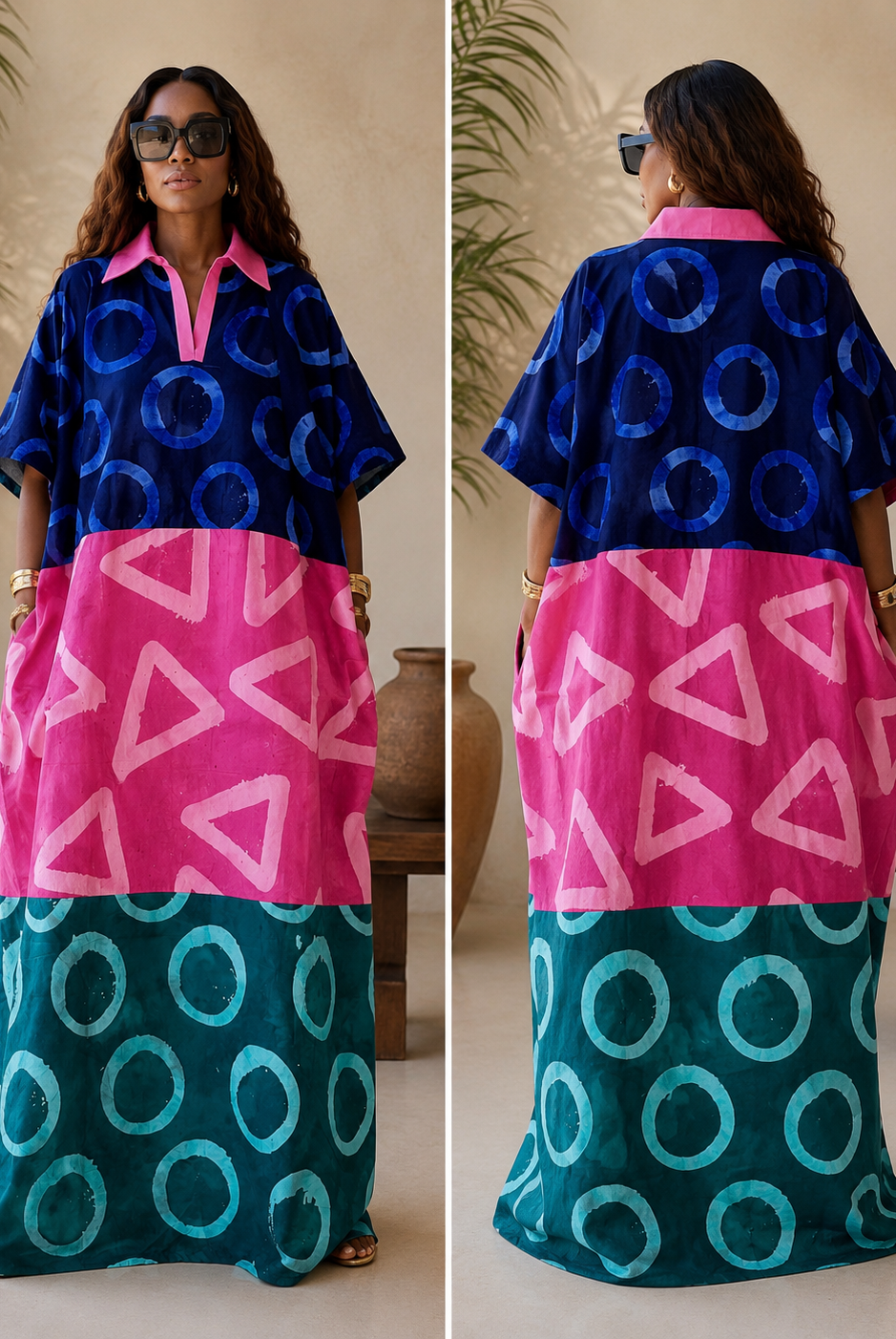 African Adire kampala dresses handmade with 100% cotton, Kampala tyed fabrics. Check out our range of African Kampala Adire dresses sustainable African Clothing handmade by local artisans in Africa. Kaftans, Boubou, Lounge wear, Bubu, comfortable boubou outfits, Plus size