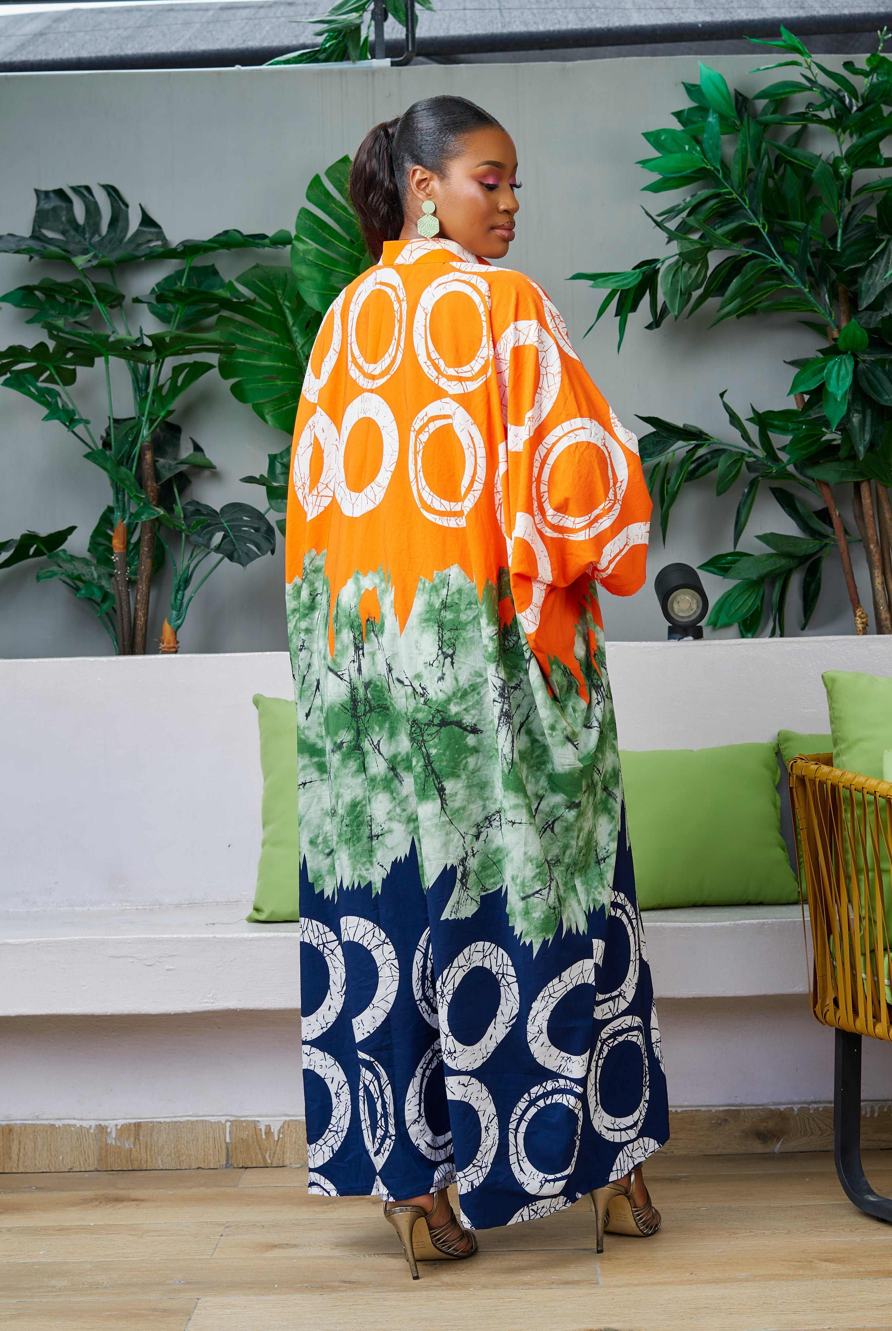 Discover trendy African clothing from CUMO London. This multicoloured V neckline African print Kaftan boubou is handmade featuring frill sleeves. One size fits all African boubou in vibrant bold colour African Print Cover-ups Beach Tunics - Dashiki Kaftan Beach Dress |Boubou dress| African maxi gown| African kaftan | African bubu | African boubou | Midi Kaftan Bubu | African Maxi dresses |