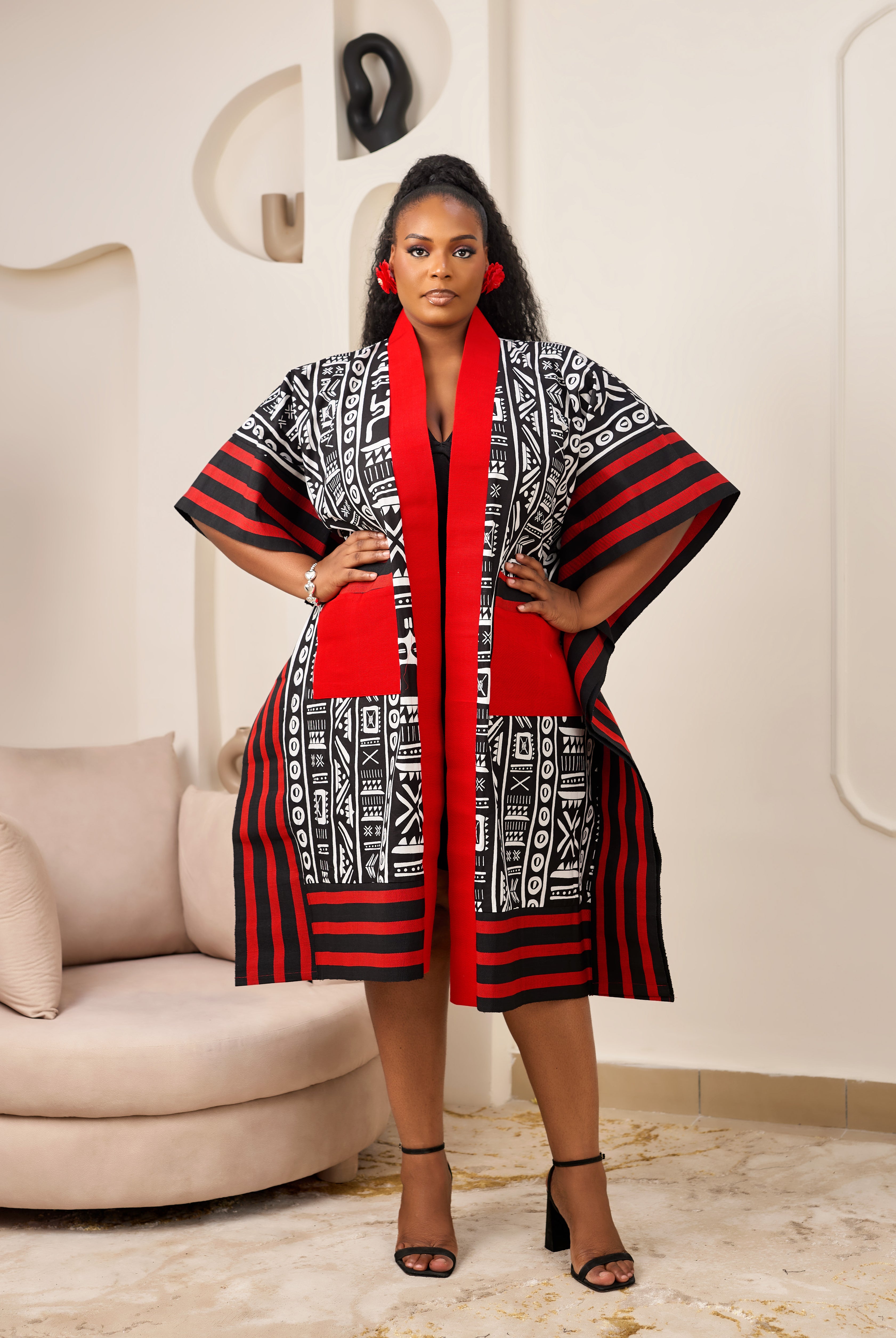 African Print Asoke outerwear | African print Asoke Jacket | Ankara Asoke kimono with headwrap| African Print Outerwear | Fall Fashion for African women | sustainable African Fashion | recycled African print clothing | Ethically sourced fashion | ethically sourced clothing | handmade clothing | African clothing for women | Ankara jacket | Tribal prints kimono | Floral African print clothing | Cotton Ankara Asoke coveru | African print workwear | African clothing UK | Black-owned fashion brand | Asoke Kimono