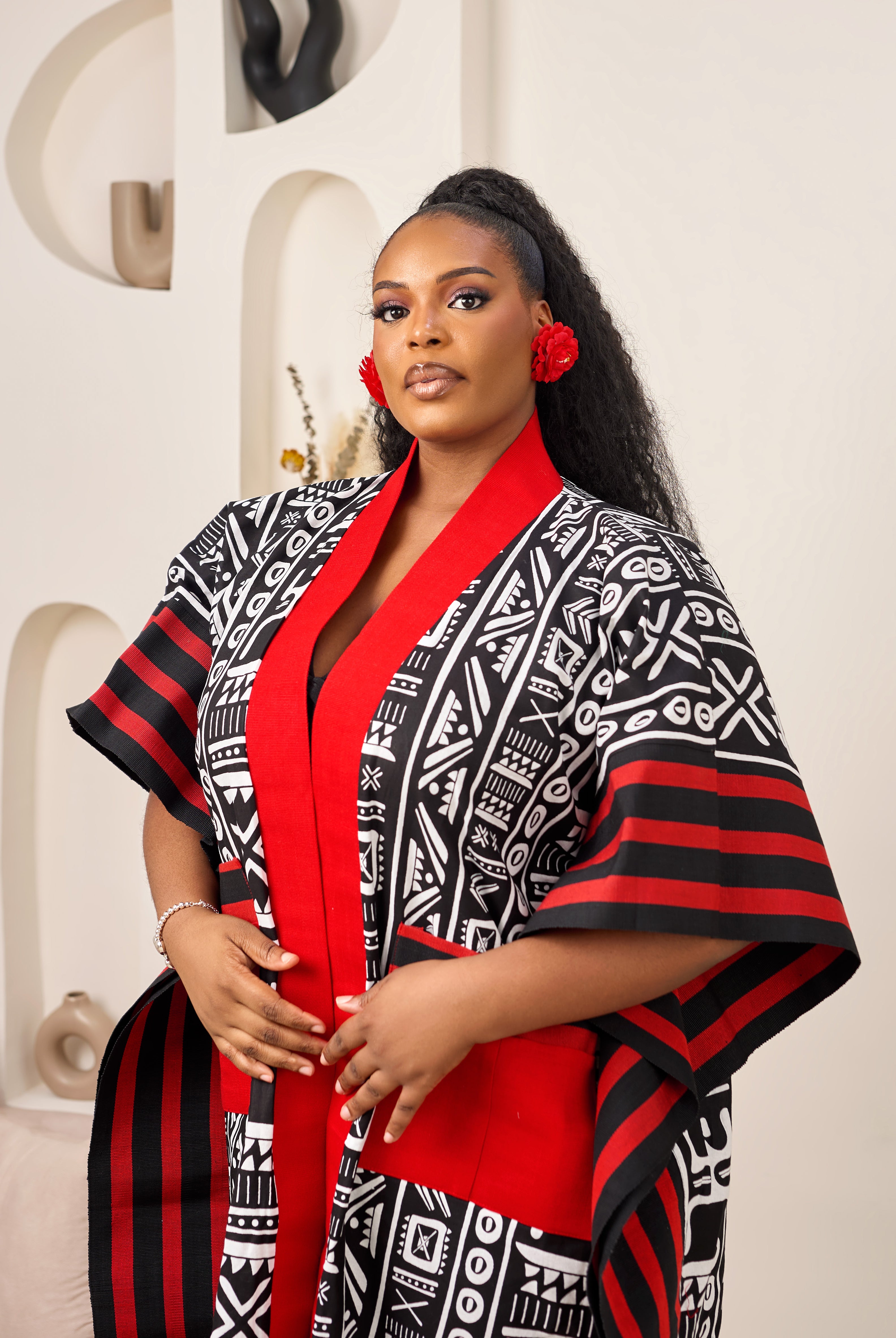 African Print Asoke outerwear | African print Asoke Jacket | Ankara Asoke kimono with headwrap| African Print Outerwear | Fall Fashion for African women | sustainable African Fashion | recycled African print clothing | Ethically sourced fashion | ethically sourced clothing | handmade clothing | African clothing for women | Ankara jacket | Tribal prints kimono | Floral African print clothing | Cotton Ankara Asoke coveru | African print workwear | African clothing UK | Black-owned fashion brand | Asoke Kimono