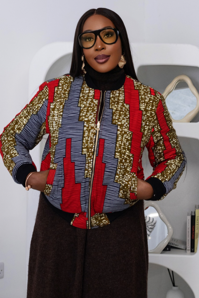 African Print Bomber Jacket | African print Biker Jacket | Ankara print Bomber Jacket | African Print Outerwear | African Winter style for women | sustainable African Fashion | recycled African print clothing | Ethically sourced fashion | ethically sourced clothing | handmade clothing | African clothing for women | Ankara jacket | Tribal prints kimono | Floral African print clothing | Cotton Blazer | African print workwear | African clothing UK | Black-owned fashion brand | UK Based African Fashion Brand