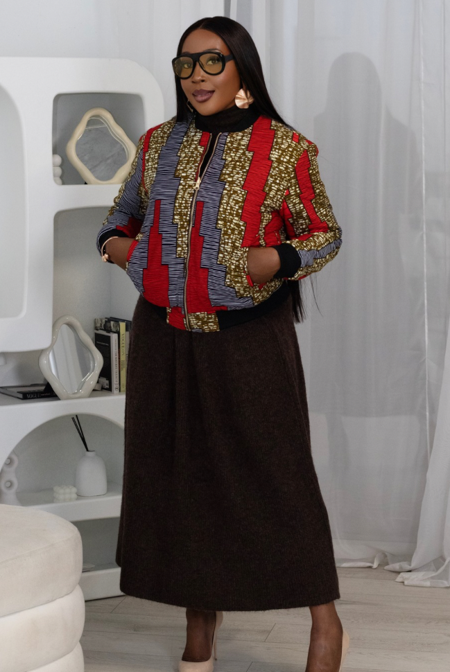 African Print Bomber Jacket | African print Biker Jacket | Ankara print Bomber Jacket | African Print Outerwear | African Winter style for women | sustainable African Fashion | recycled African print clothing | Ethically sourced fashion | ethically sourced clothing | handmade clothing | African clothing for women | Ankara jacket | Tribal prints kimono | Floral African print clothing | Cotton Blazer | African print workwear | African clothing UK | Black-owned fashion brand | UK Based African Fashion Brand