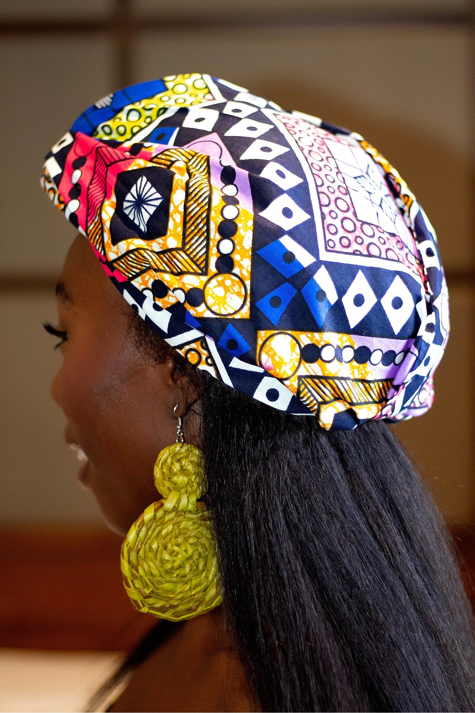 African Print headwrap| Ankara headwrap | African piece bandana | Ankara headpiece | African headband | Ankara headband | African print scarf | African scarf | Ankara cotton scarf | Ankara bandana | African headgear | African headpiece | Gele | Rattan Earring | Rattan drop earring | African style giftset | African inspired gift items | African accessories | Ankara accessories