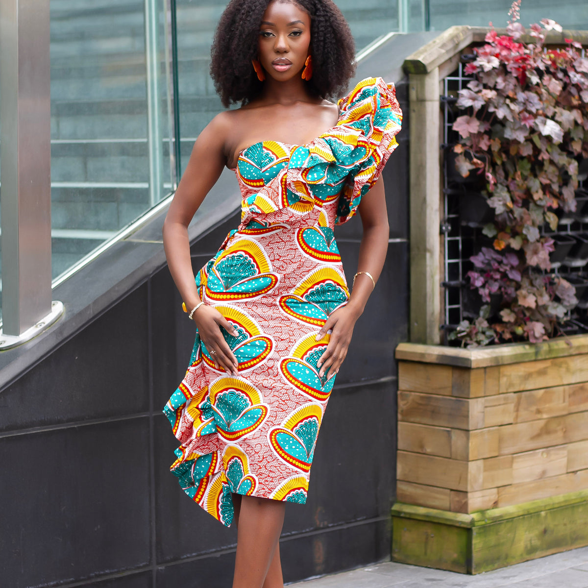 Mono Strap African Print Mini Dress | African clothing UK | CUMO London CUMO LONDON Mono Strap African Print Mini Dress | African clothing UK | CUMO London CUMO LONDON