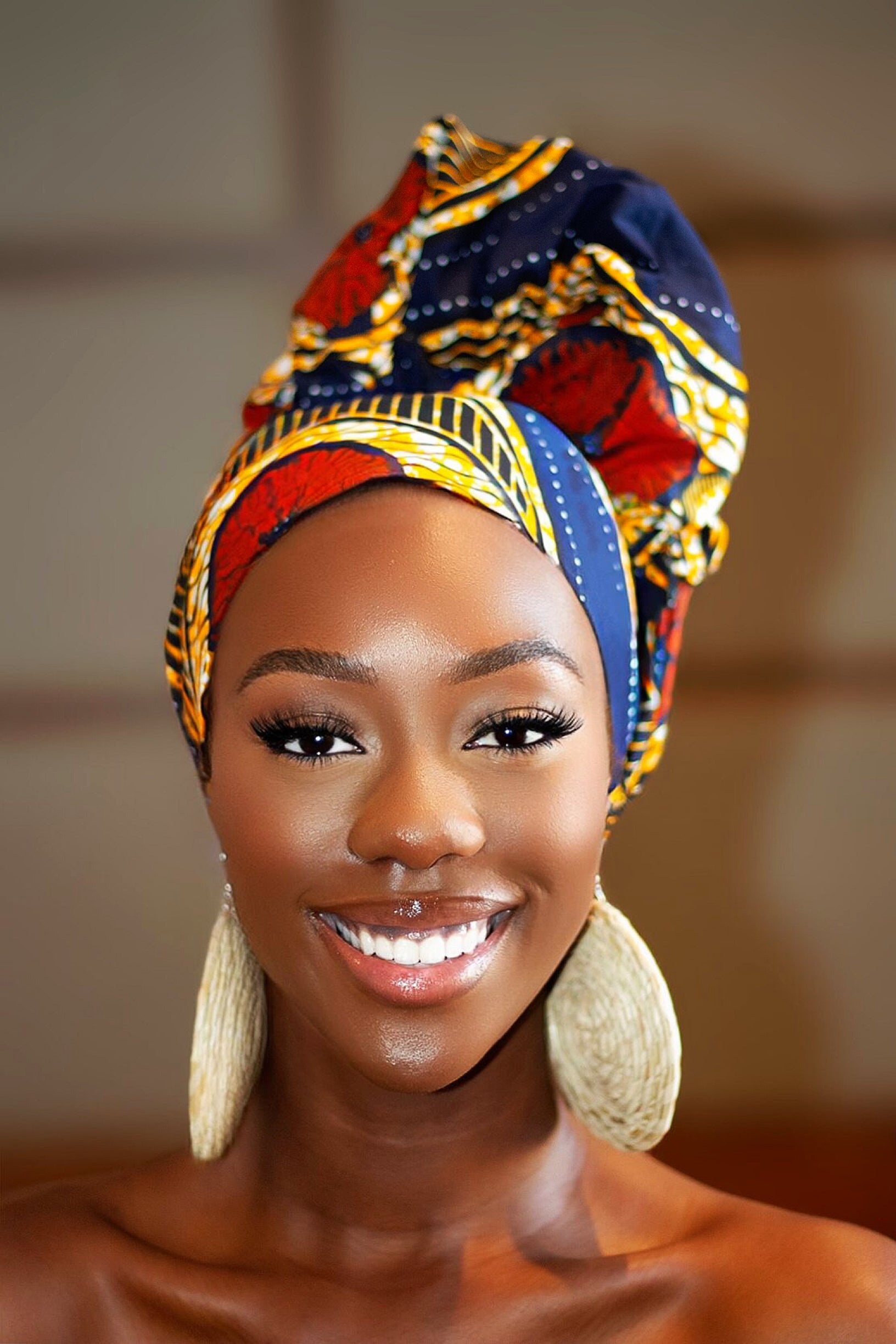 African Print headwrap| Ankara headwrap | African piece bandana | Ankara headpiece | African headband | Ankara headband | African print scarf | African scarf | Ankara cotton scarf | Ankara bandana | African headgear | African headpiece | Gele | Rattan Earring | Rattan drop earring | African style giftset | African inspired gift items | African accessories | Ankara accessories | Kente accessories |African Clothing from CUMO LONDON