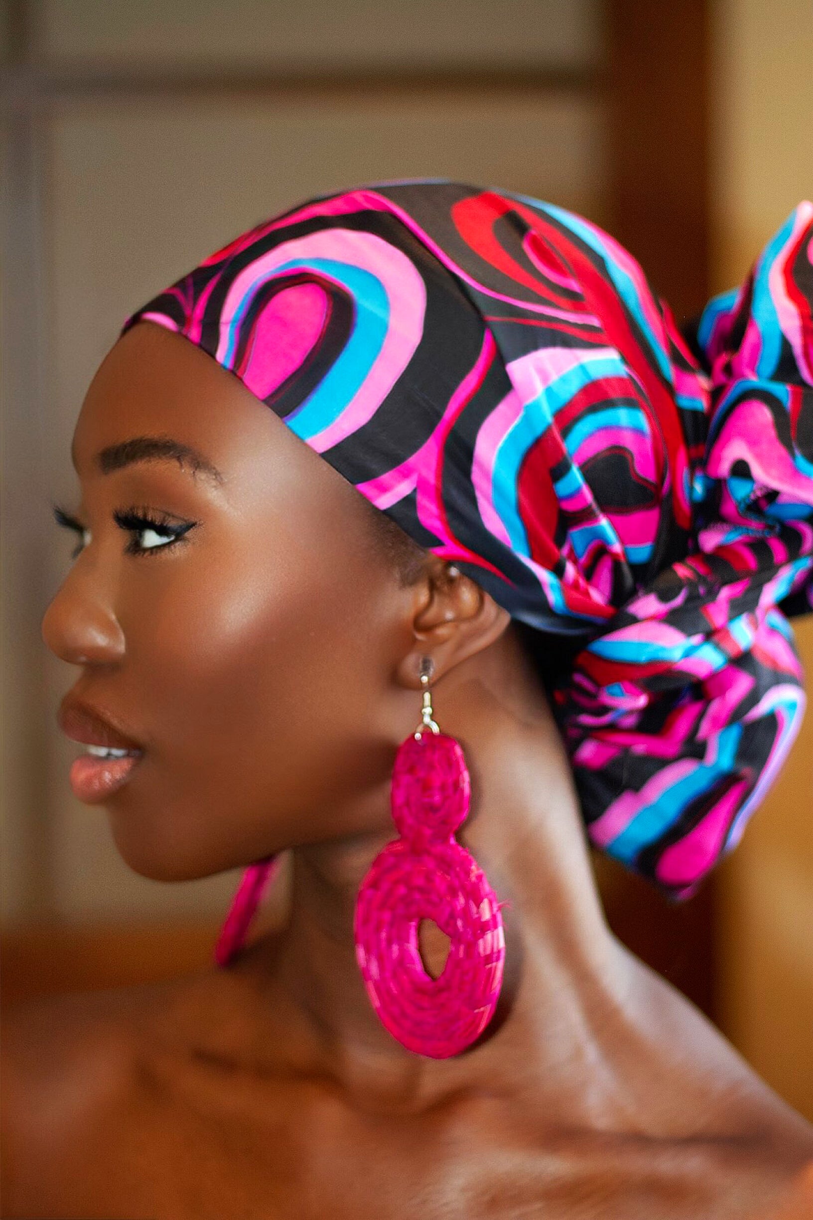 African Print headwrap| Ankara headwrap | African piece bandana | Ankara headpiece | African headband | Ankara headband | African print scarf | African scarf | Ankara cotton scarf | Ankara bandana | African headgear | African headpiece | Gele | Rattan Earring | Rattan drop earring | African style giftset | African inspired gift items | African accessories | Ankara accessories | Kente accessories |African Clothing from CUMO LONDON
