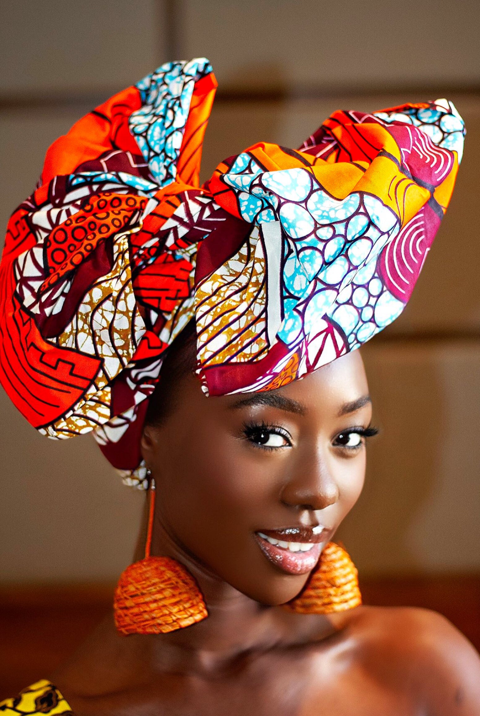 African Print headwrap| Ankara headwrap | African piece bandana | Ankara headpiece | African headband | Ankara headband | African print scarf | African scarf | Ankara cotton scarf | Ankara bandana | African headgear | African headpiece | Gele | Rattan Earring | Rattan drop earring | African style giftset | African inspired gift items | African accessories | Ankara accessories | Kente accessories |African Clothing from CUMO LONDON