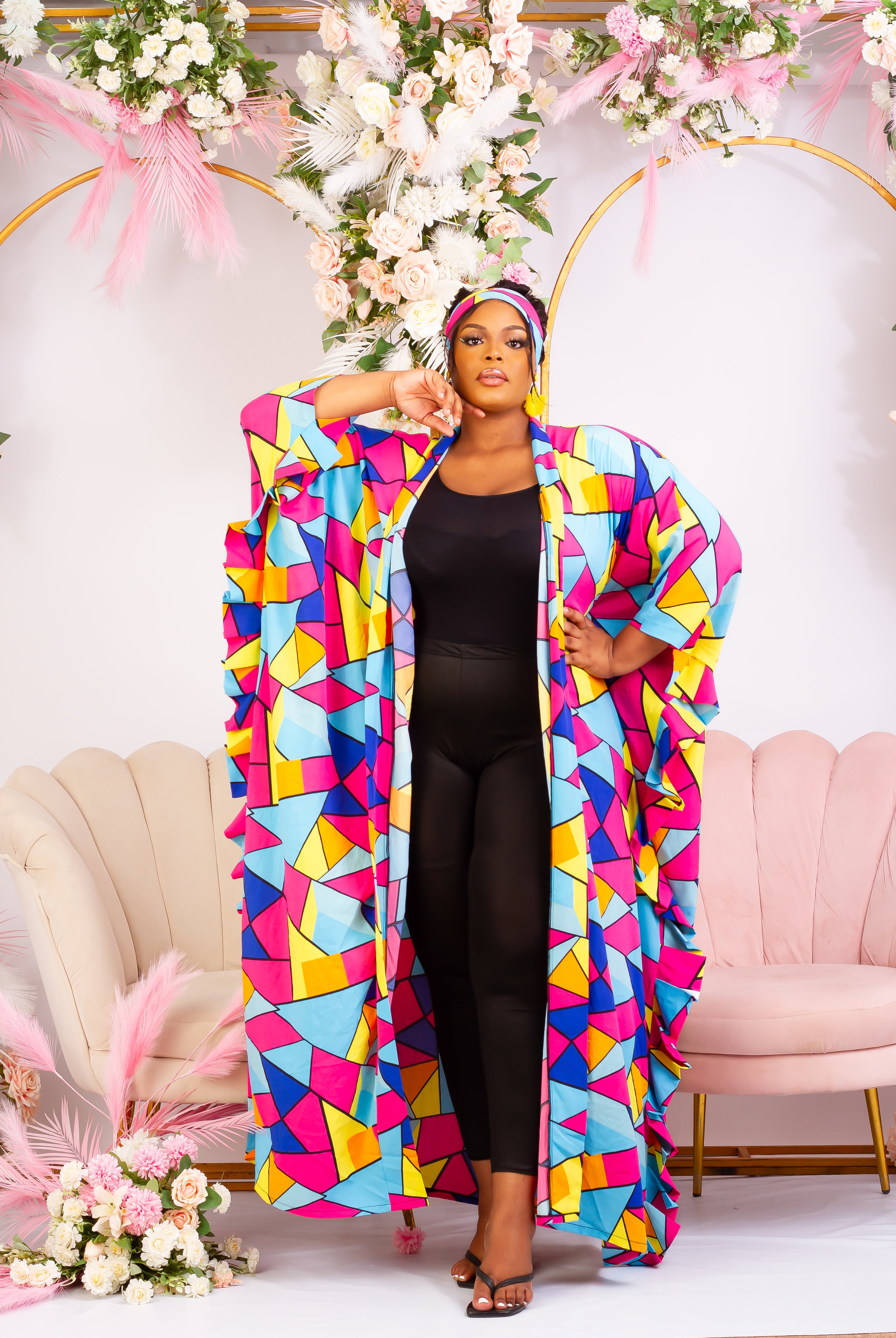 Discover trendy sustainable African apparel in the UK. Handmade African Print Kimono, African print coverups, outerwear for a day on the beach African print Jacket| Ankara jacket | Tribal prints kimono | Floral African print clothing | Cotton Blazer | African print workwear | African clothing UK | Black-owned fashion brand | UK Based African Fashion Brand