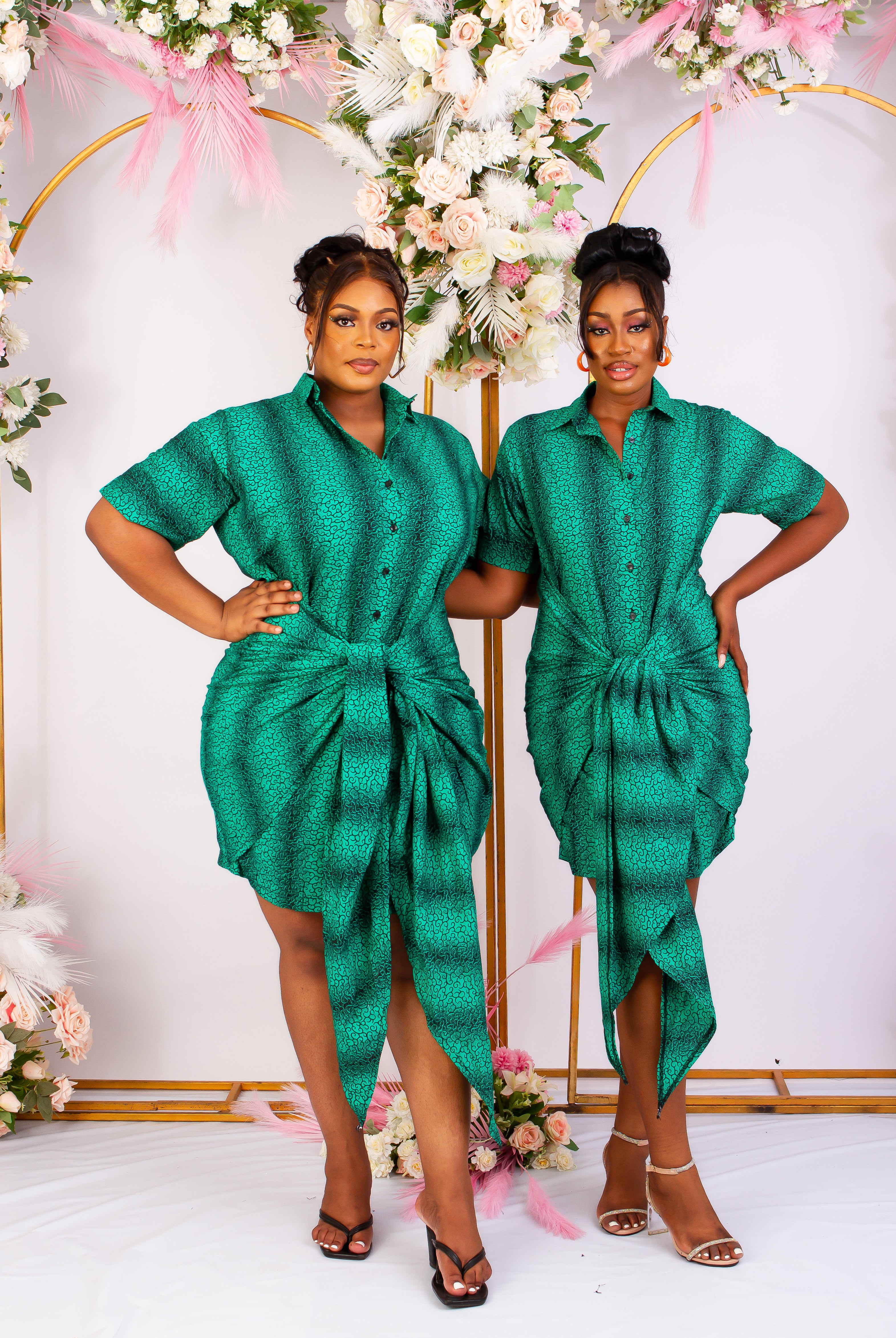 Green African Print Bodycon mini shirt dress perfect for a causal style. Short sleeve and front tie for an added edgy and chic look. Shop Ghana African print dress | African dress | African print Dress | African Clothing Online Shop | Short African dress | african women's clothing | kitenge dresses | Africa Dresses for Women | African dresses for wedding | Danshiki Dress | Trendy African Dress | African clothing UK