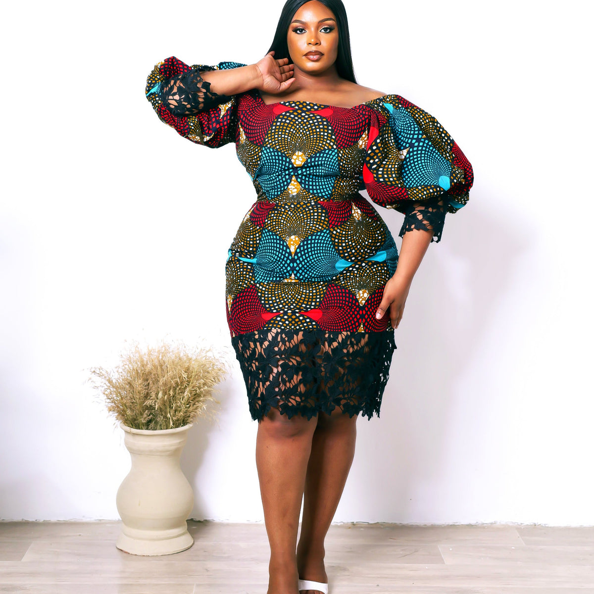 african print off the shoulder dress Shop Plus Size | African clothing UK Color:Beige Drawers/White Frame Vintage 80s Black and it ensures a perfect 1900s