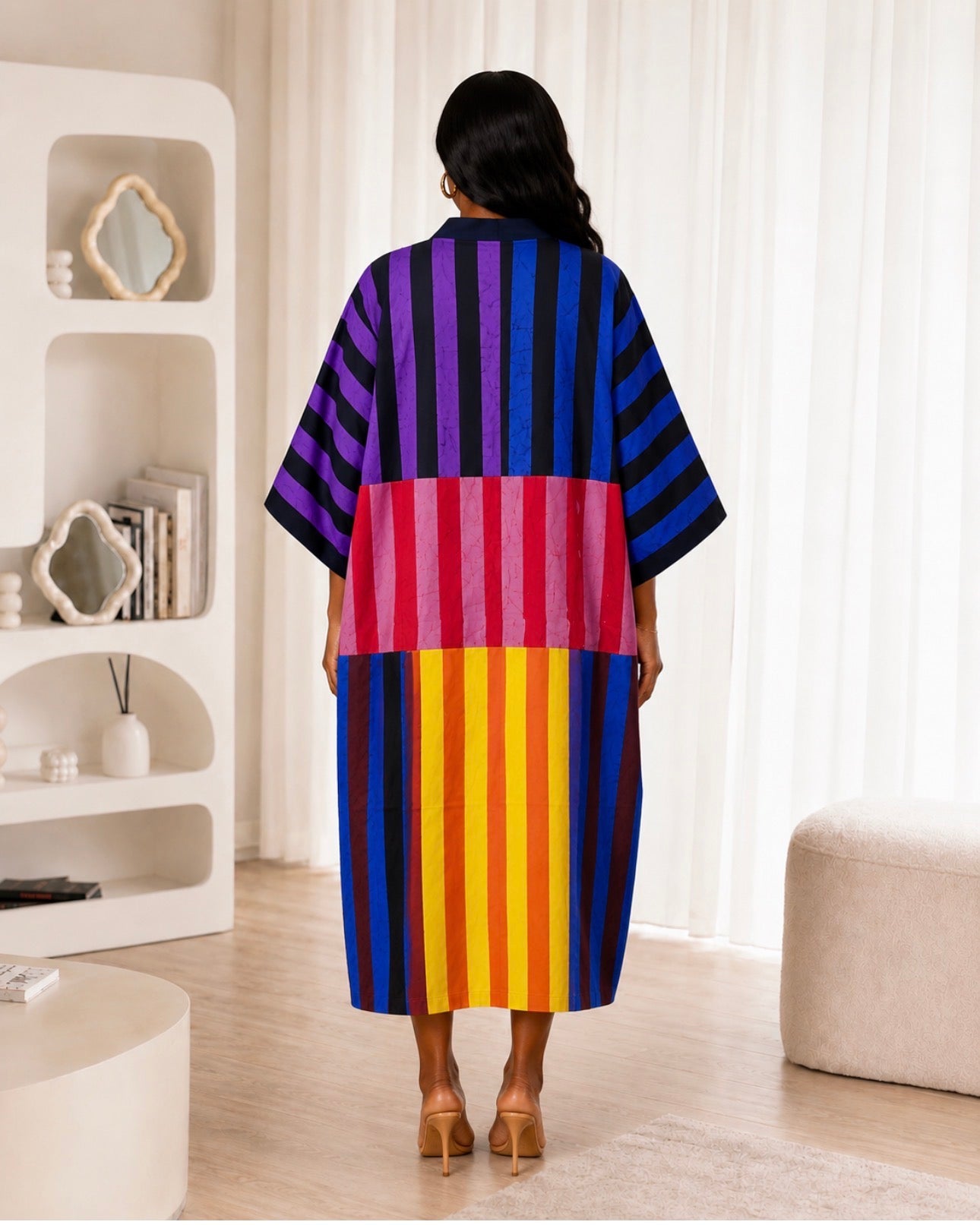 African boubou dress, colourblock boubou dress, African kaftan dress UK, oversized kaftan dress, midi boubou dress, African print dress UK, colourful African dress, modest fashion dress, contemporary African fashion, African clothing UK, women’s kaftan dress, holiday kaftan dress, CUMO London dress, statement African dress.