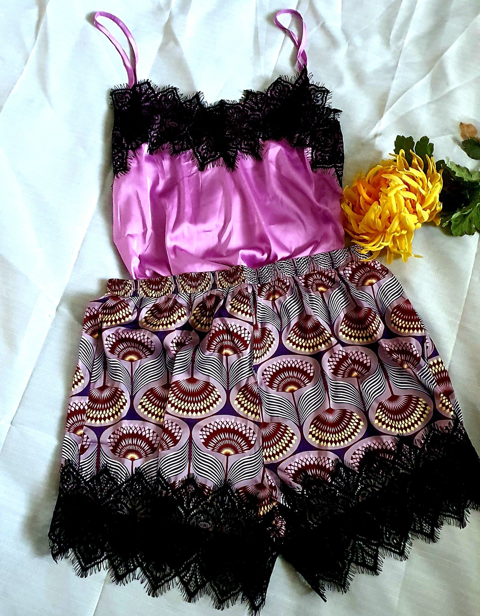 African sleepwear | African print Sleepwear | African print nightwear | African Print Pyjamas | Sleepwear for African women | sustainable nightwears | recycled nightwear | Ethically sourced fashion | ethically sourced clothing | handmade clothing | African clothing for women | Silk nightwear | Tribal prints | ethnic patterns | silk sleepwear | Sleepwear | African clothing UK | Black-owned fashion brand