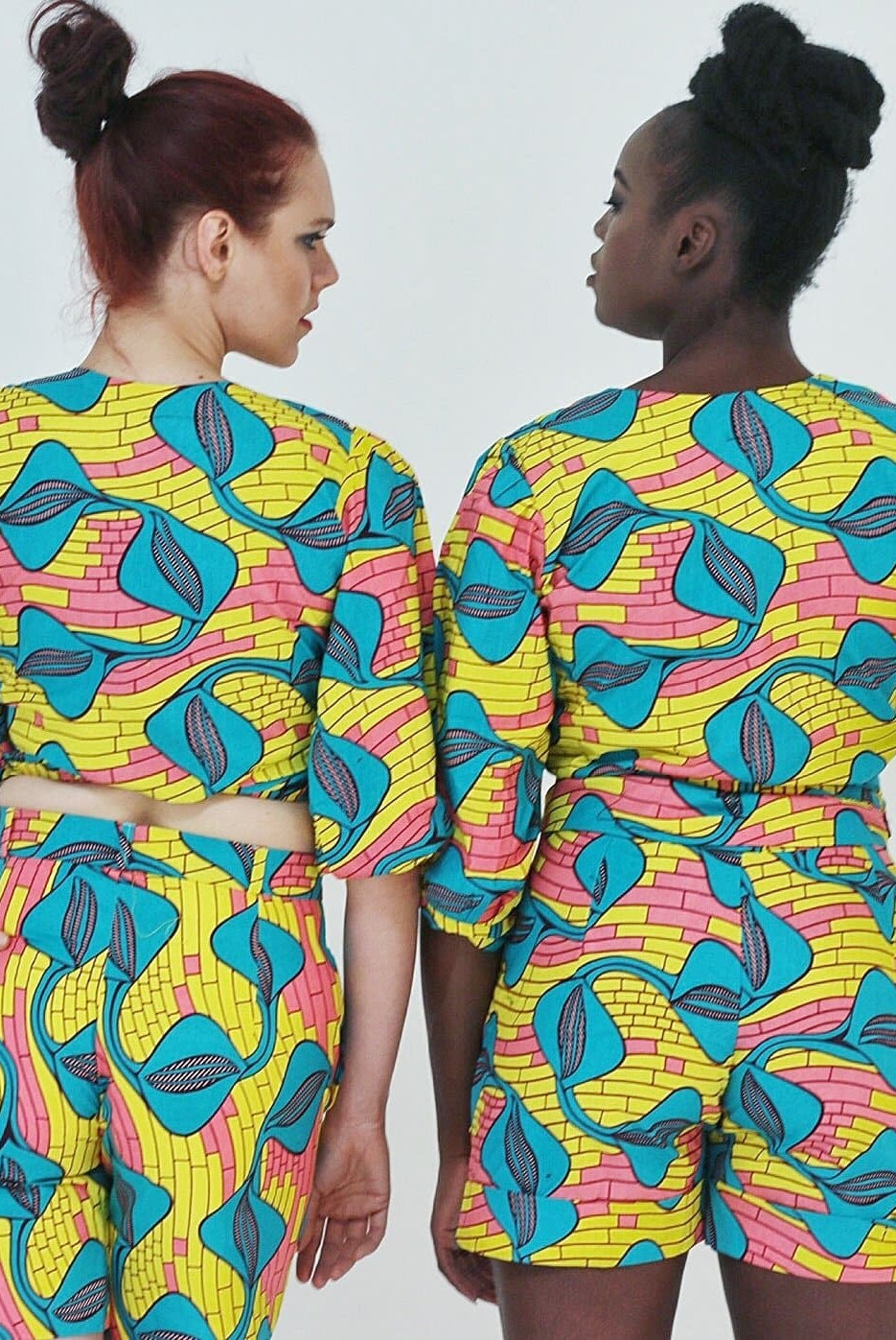 African Ankara Print Women Wrap Top and Shorts Set - African Clothing from CUMO LONDON