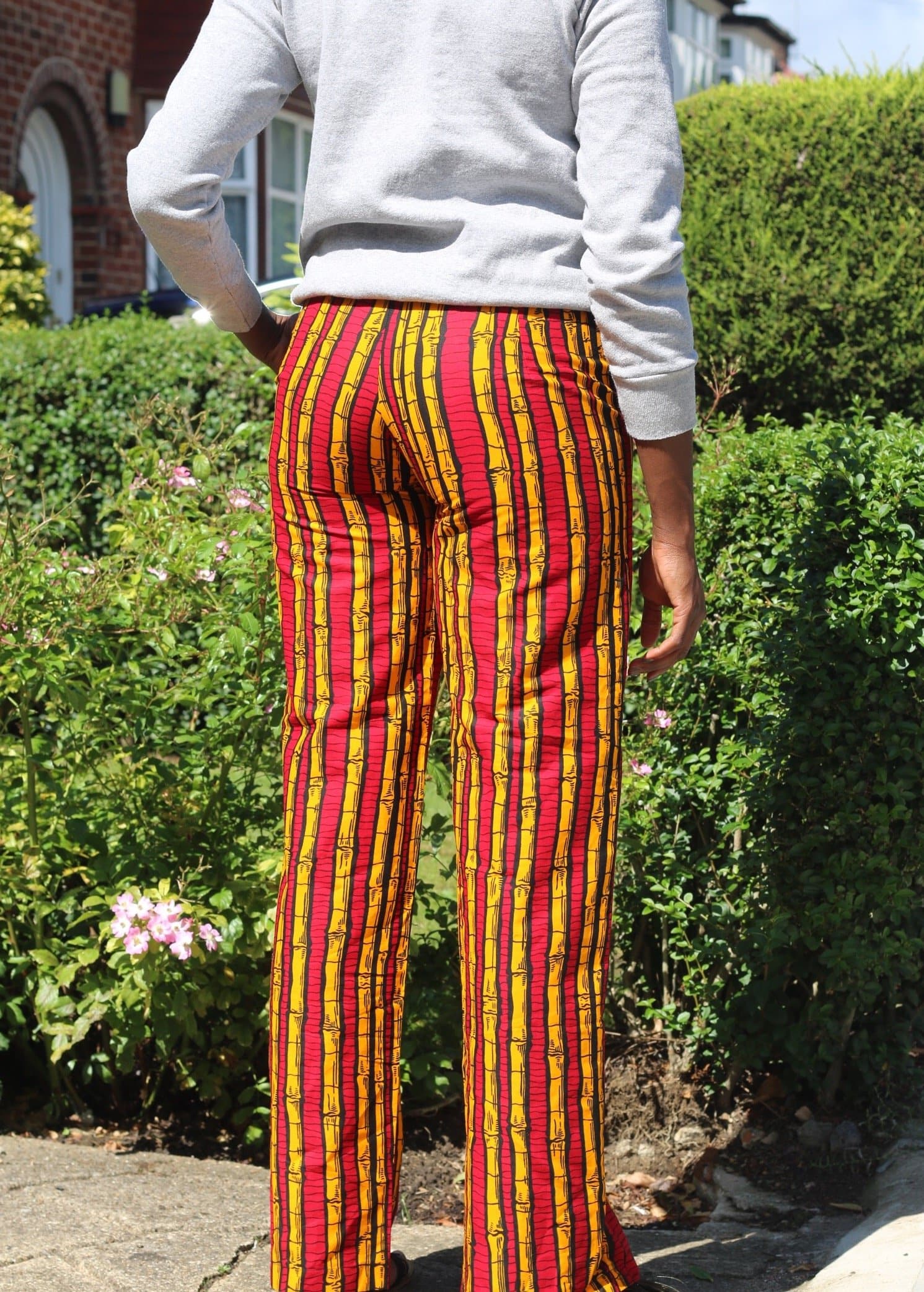 African Print Ankara Pallazo Trousers - Red - African Clothing from CUMO LONDON