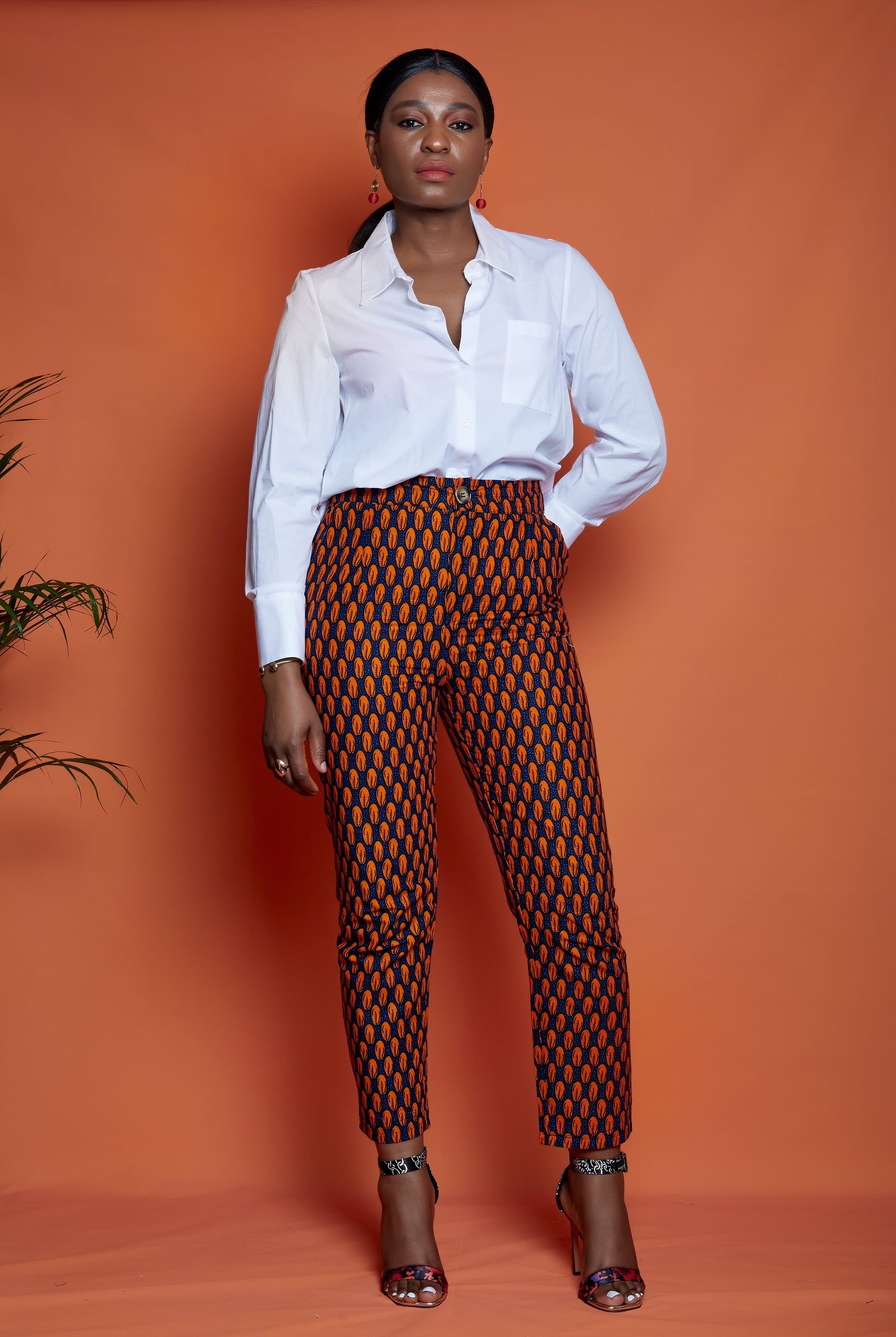 African Print Fitted Trousers - Deniola - African Clothing from CUMO LONDON