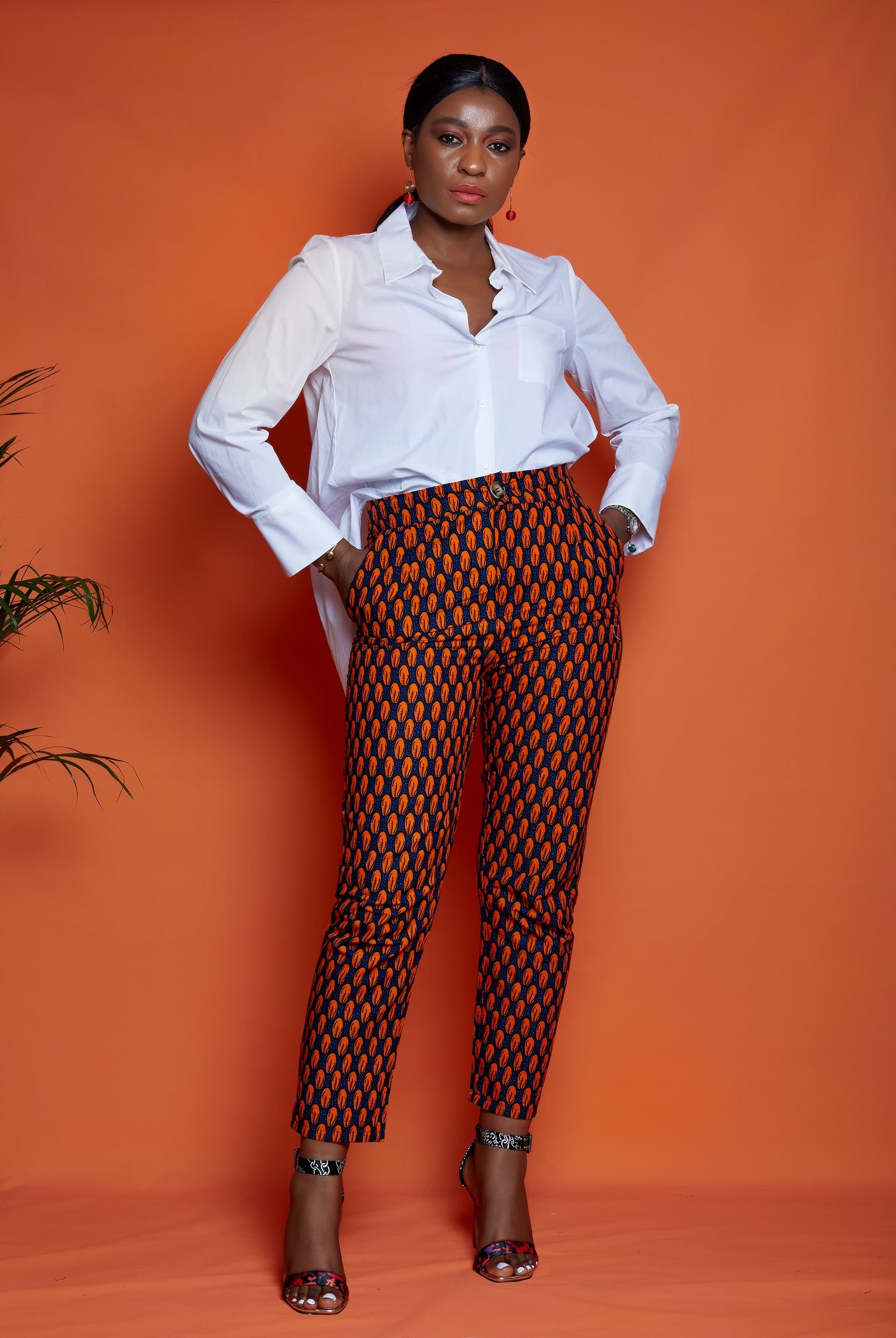 African Print Fitted Trousers - Deniola - African Clothing from CUMO LONDON