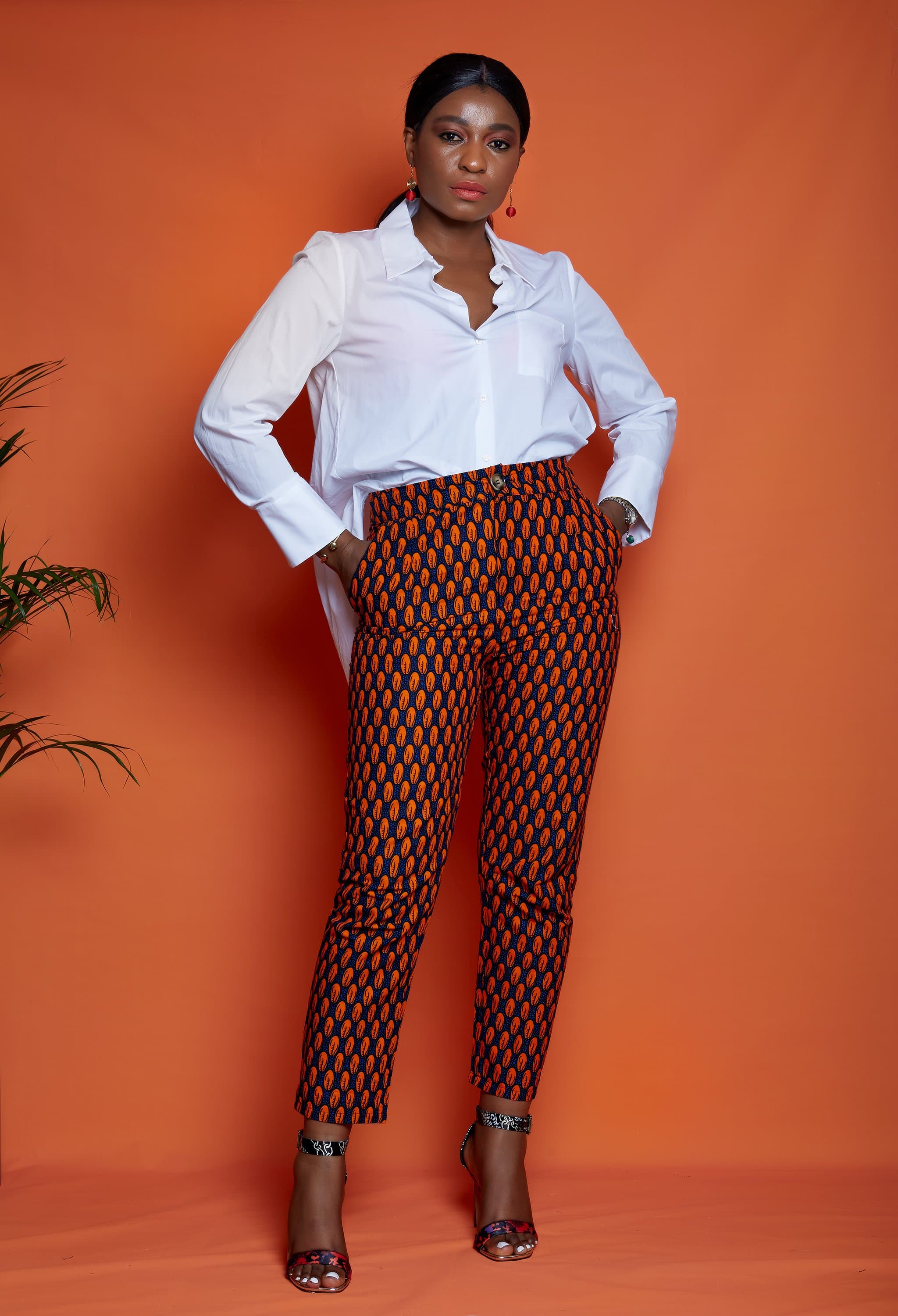 African Print Fitted Trousers - Deniola - African Clothing from CUMO LONDON