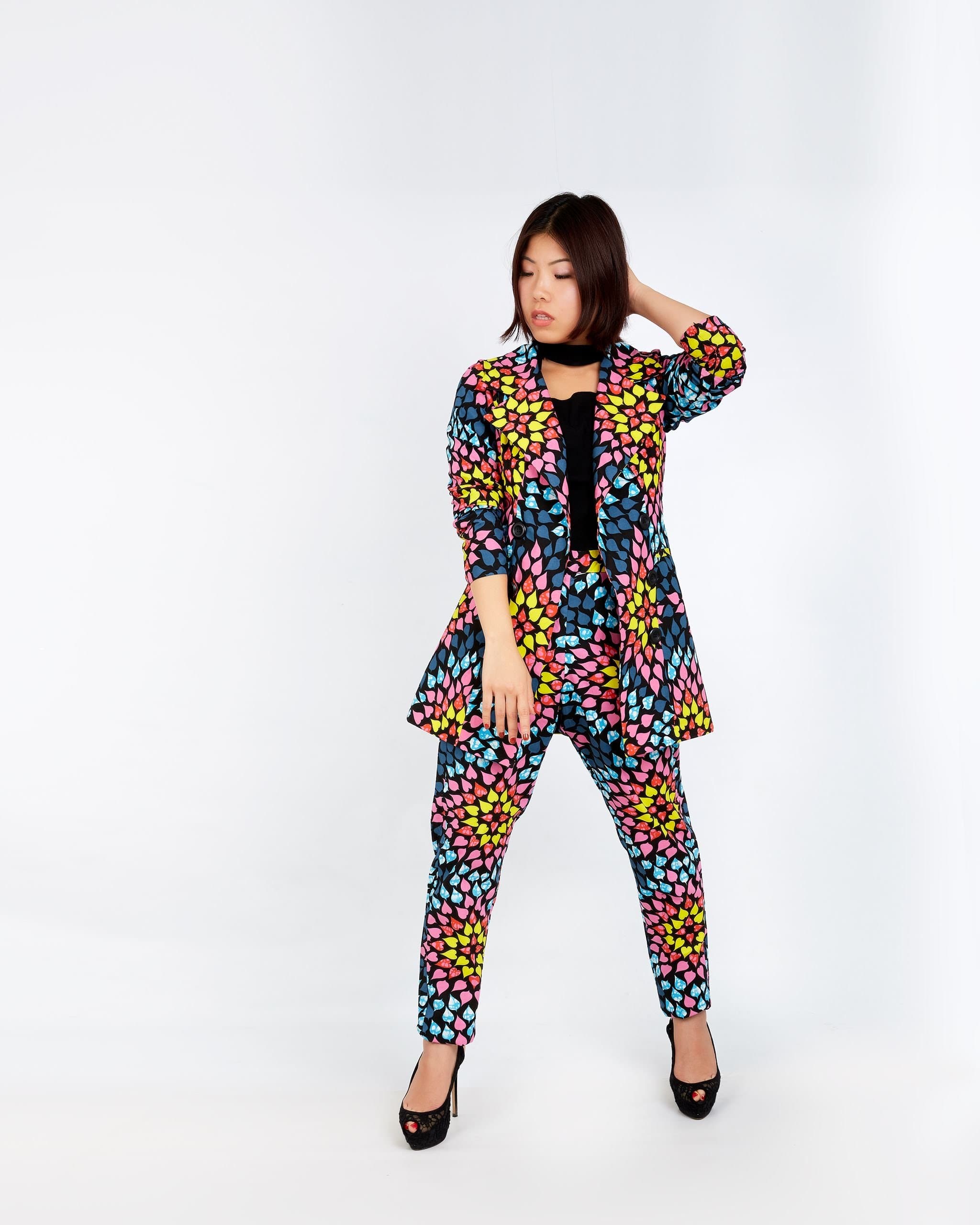 New In ONNA African Ankara Print Jacket and Trouser Set - African Clothing from CUMO LONDON