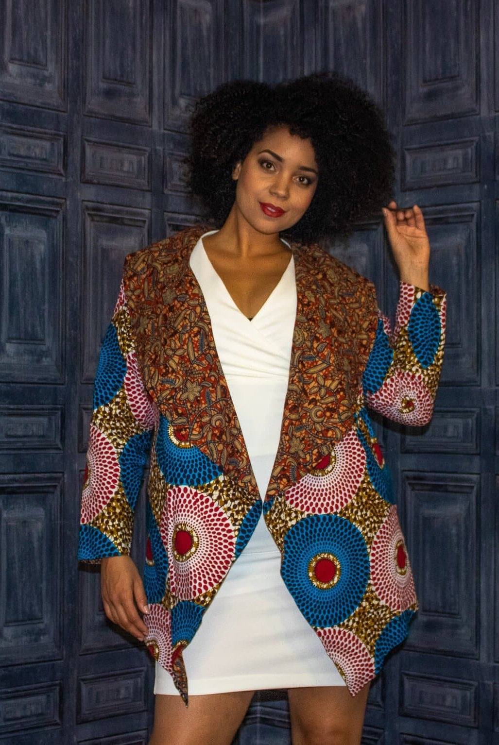 New in African Print Ankara Midi Reversible Jacket - African Clothing from CUMO LONDON