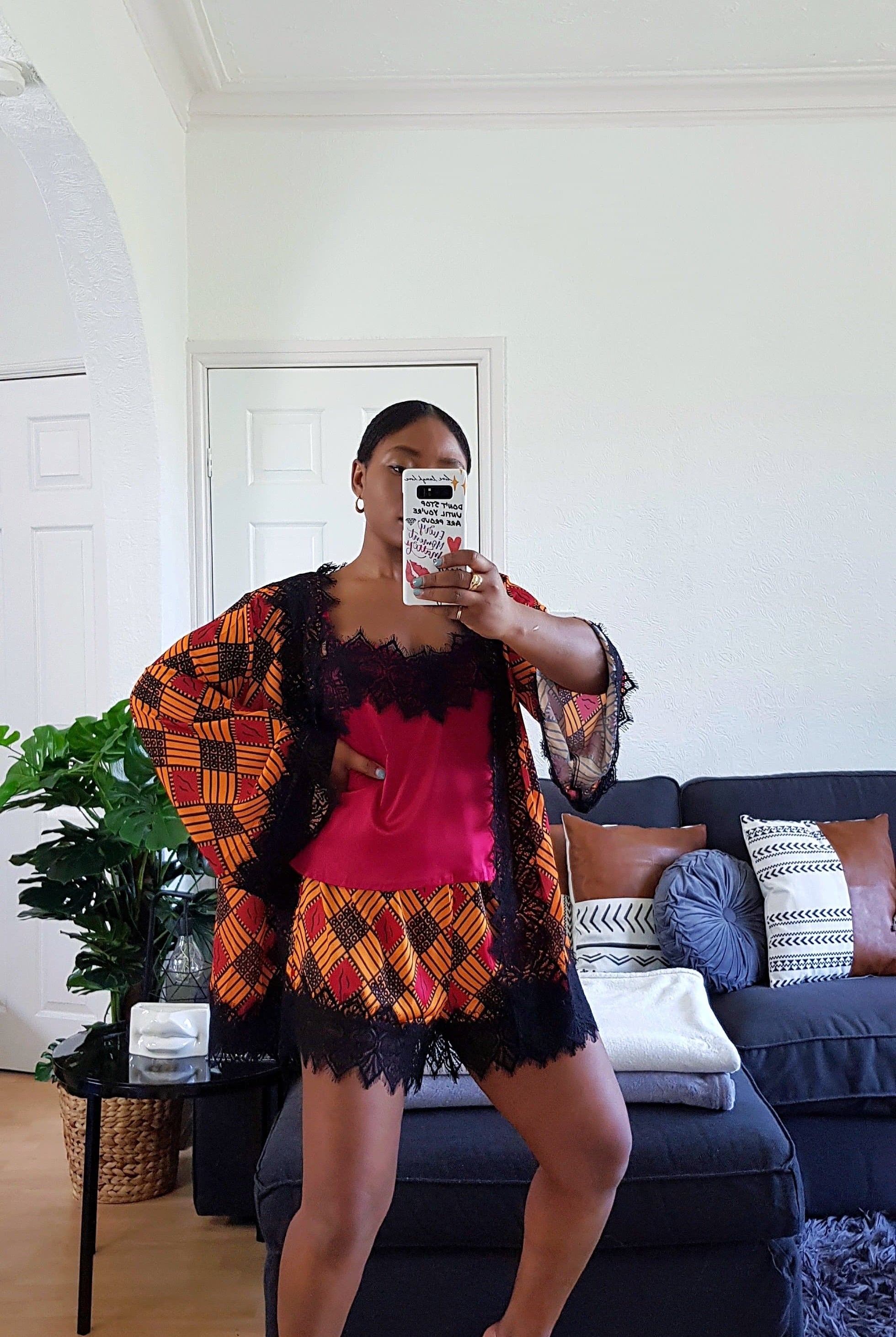 African sleepwear | African print Sleepwear | African print nightwear | African Print Pyjamas | Sleepwear for African women | sustainable nightwears | recycled nightwear | Ethically sourced fashion | ethically sourced clothing | handmade clothing | African clothing for women | Silk nightwear | Tribal prints | ethnic patterns | silk sleepwear | Sleepwear | African clothing UK | Black-owned fashion