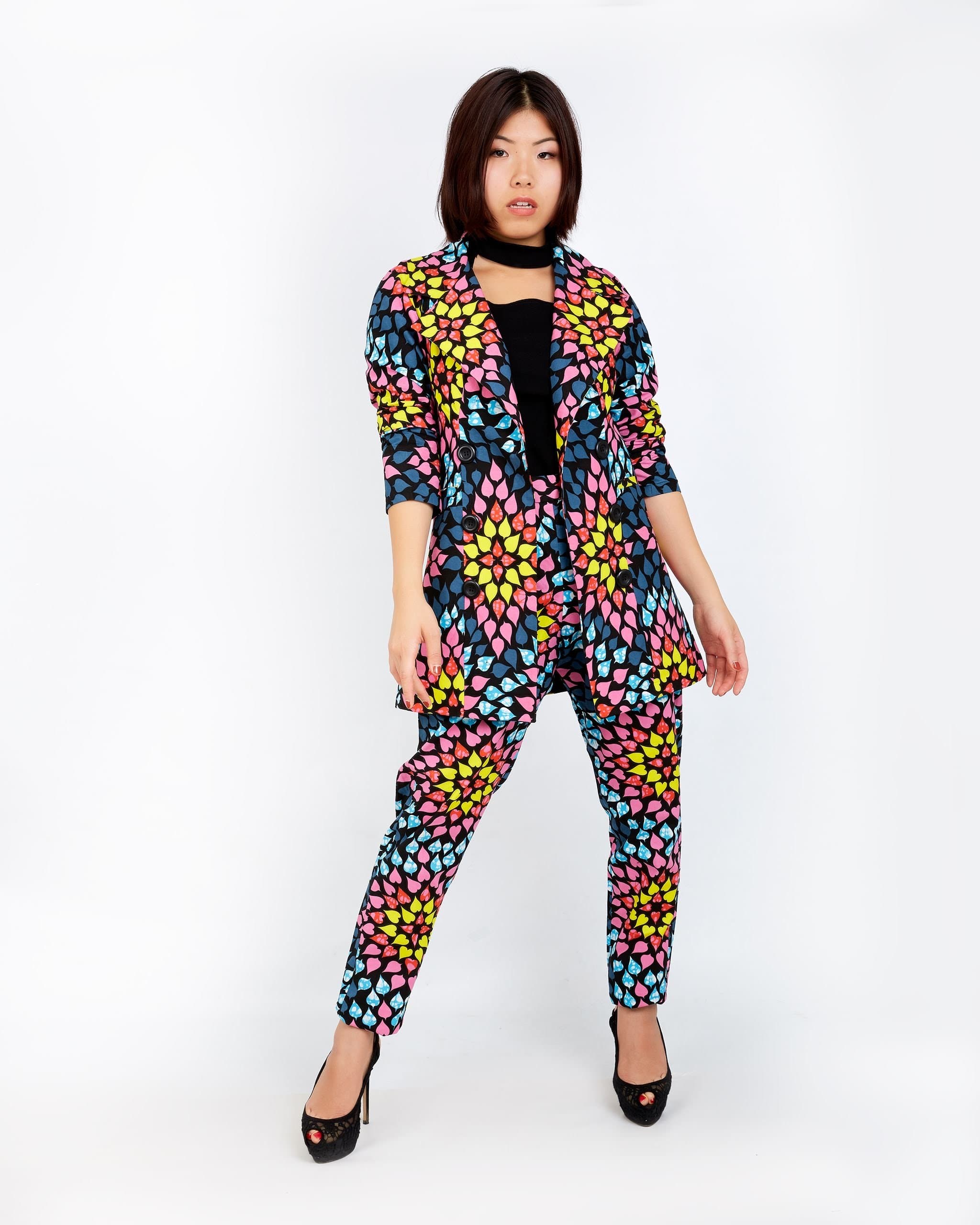 New In ONNA African Ankara Print Jacket and Trouser Set - African Clothing from CUMO LONDON