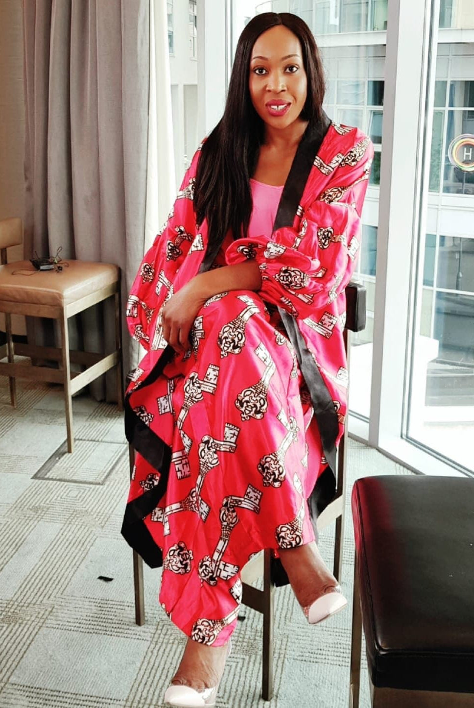 Cece Kimono Set in African Print Ankara Silk - African Clothing from CUMO LONDON