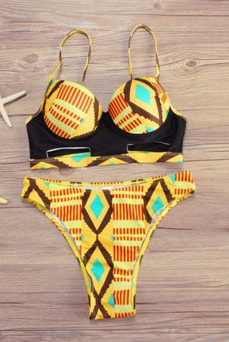 New in African Print High Waist Swimsuit 2 piece Bikini Set - African Clothing from CUMO LONDON