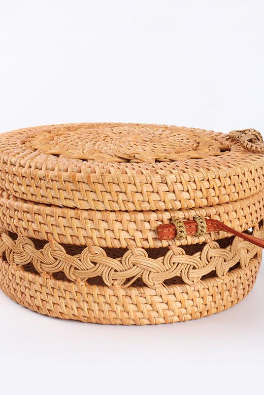 Handwoven Circle Rattan Beach Bag - African Clothing from CUMO LONDON
