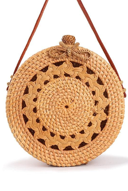 Handwoven Circle Rattan Beach Bag - African Clothing from CUMO LONDON
