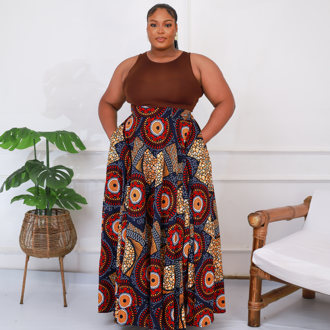 African maxi 2024 skirt plus size