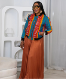 Reversible African Print Bomber Jacket with Black Viscose on the inner reverse | African print Biker Jacket | Ankara print Bomber Jacket | African Print Outerwear | African Winter  style for women | sustainable African Fashion | recycled African print clothing | Ethically sourced fashion | ethically sourced clothing | handmade clothing | African clothing for women | Ankara jacket | Tribal prints kimono | Floral African print clothing | Cotton Blazer | African print workwear | African clothing UK 