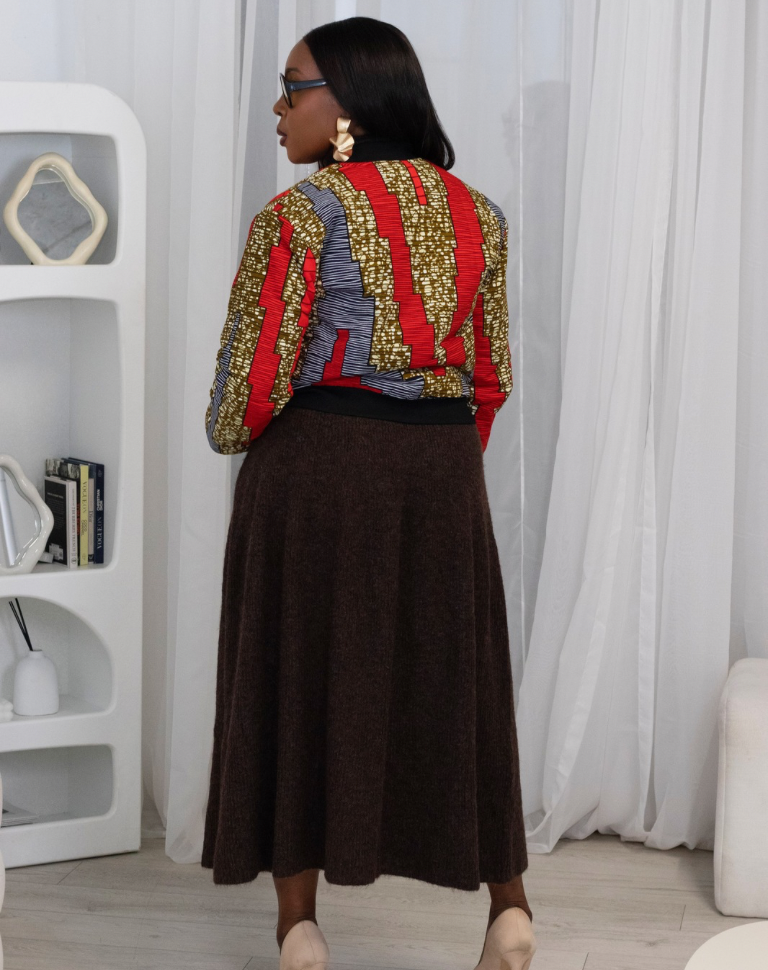 Reversible African Print Bomber Jacket with Black Viscose on the inner reverse | African print Biker Jacket | Ankara print Bomber Jacket | African Print Outerwear | African Winter  style for women | sustainable African Fashion | recycled African print clothing | Ethically sourced fashion | ethically sourced clothing | handmade clothing | African clothing for women | Ankara jacket | Tribal prints kimono | Floral African print clothing | Cotton Blazer | African print workwear | African clothing UK 