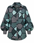 African print shirt women, African print oversized shirt, Ankara shirt women UK, African print blouse, balloon sleeve shirt women, African wax print shirt, oversized African shirt, contemporary African fashion UK, African print top women, CUMO London shirt