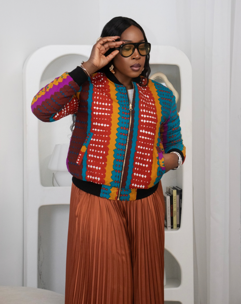 Reversible African Print Bomber Jacket with Black Viscose on the inner reverse | African print Biker Jacket | Ankara print Bomber Jacket | African Print Outerwear | African Winter  style for women | sustainable African Fashion | recycled African print clothing | Ethically sourced fashion | ethically sourced clothing | handmade clothing | African clothing for women | Ankara jacket | Tribal prints kimono | Floral African print clothing | Cotton Blazer | African print workwear | African clothing UK 