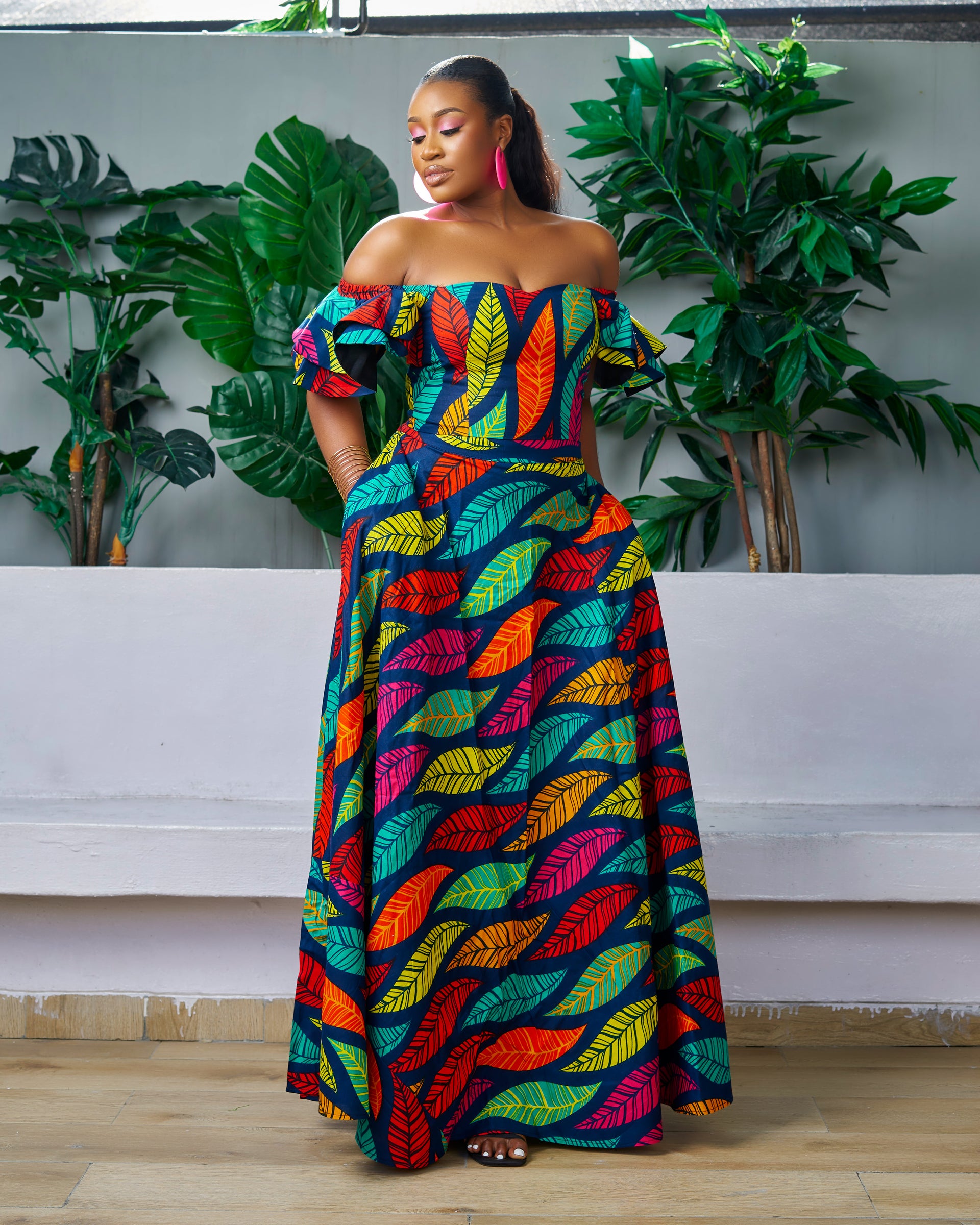 New In African Print Ankara Maxi Flare Skirt Zarram S