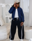 Reversible African Print Bomber Jacket with Denim on the inner reverse | African print Biker Jacket | Ankara print Bomber Jacket | African Print Outerwear | African Winter  style for women | sustainable African Fashion | recycled African print clothing | Ethically sourced fashion | ethically sourced clothing | handmade clothing | African clothing for women | Ankara jacket | Tribal prints kimono | Floral African print clothing | Cotton Blazer | African print workwear | African clothing UK 