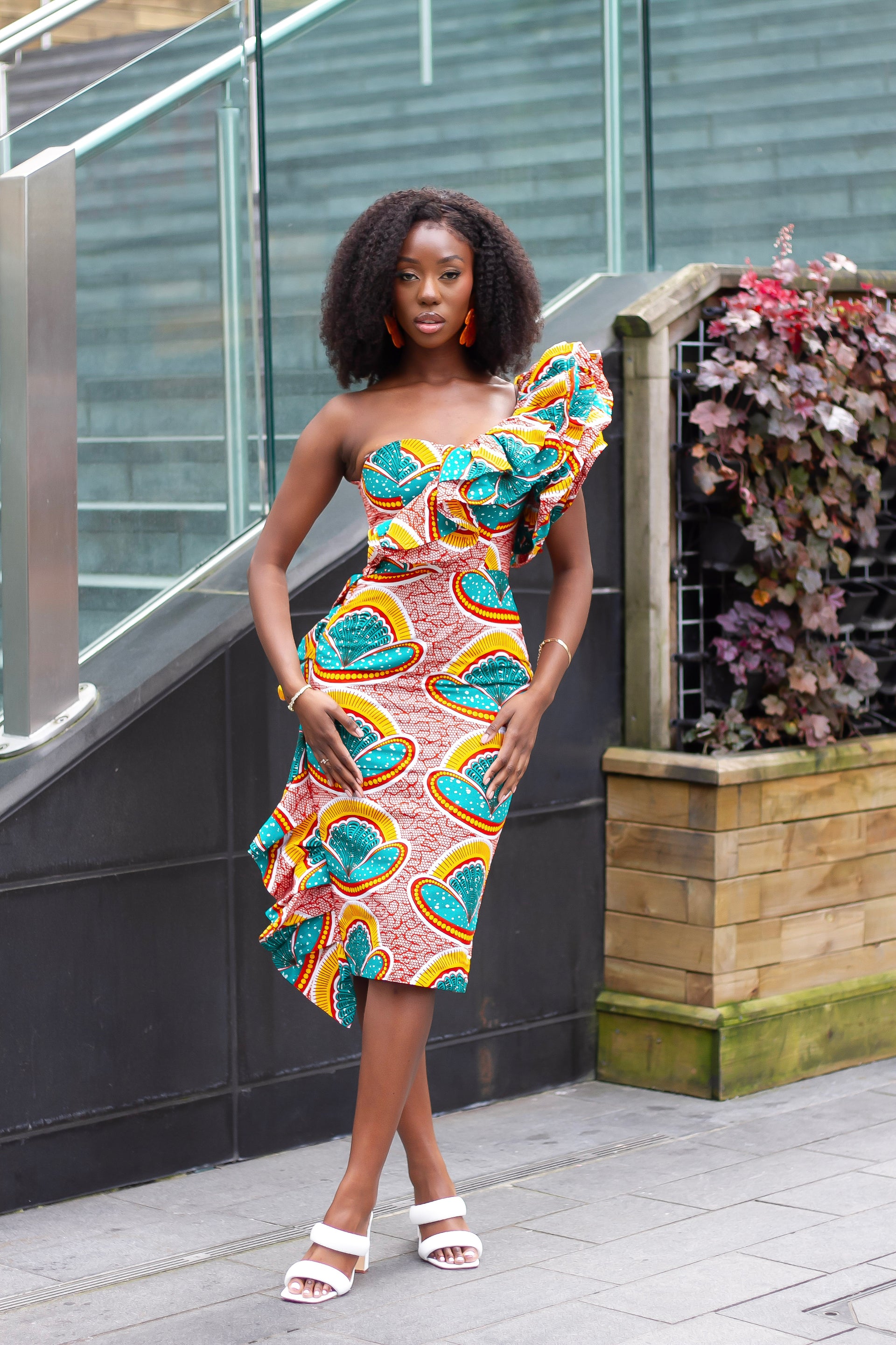 Mono Strap African Print Mini Dress | African clothing UK