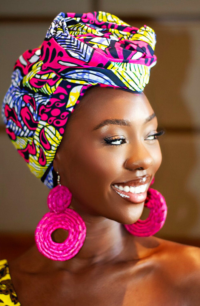 African Print headwrap| Ankara headwrap | African piece bandana | Ankara headpiece | African headband | Ankara headband | African print scarf | African scarf | Ankara cotton scarf | Ankara bandana | African headgear | African headpiece | Gele | Rattan Earring | Rattan drop earring | African style giftset | African inspired gift items | African accessories | Ankara accessories | Kente accessories |African Clothing from CUMO LONDON