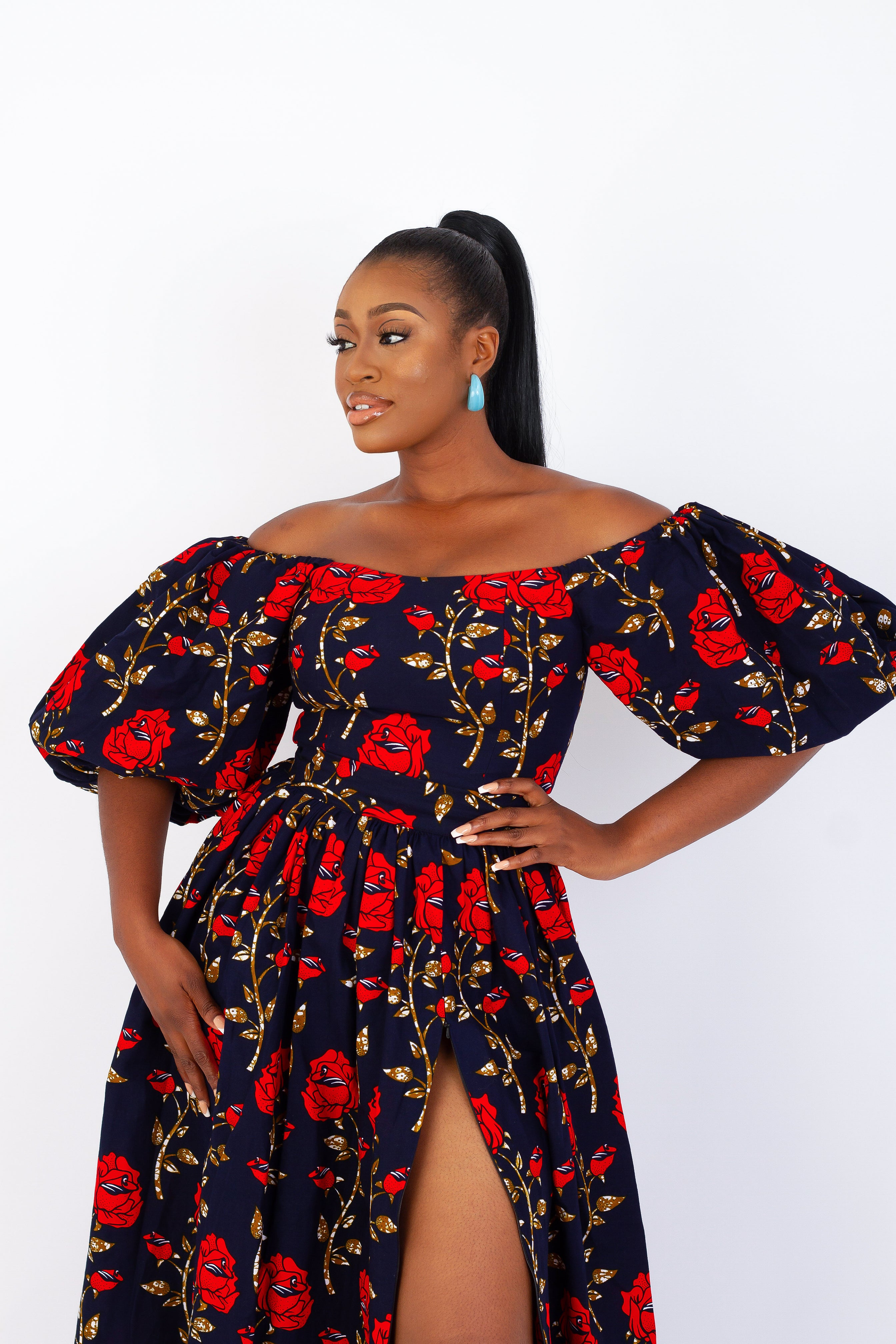 Ankara off shoulder gown and 2025 top