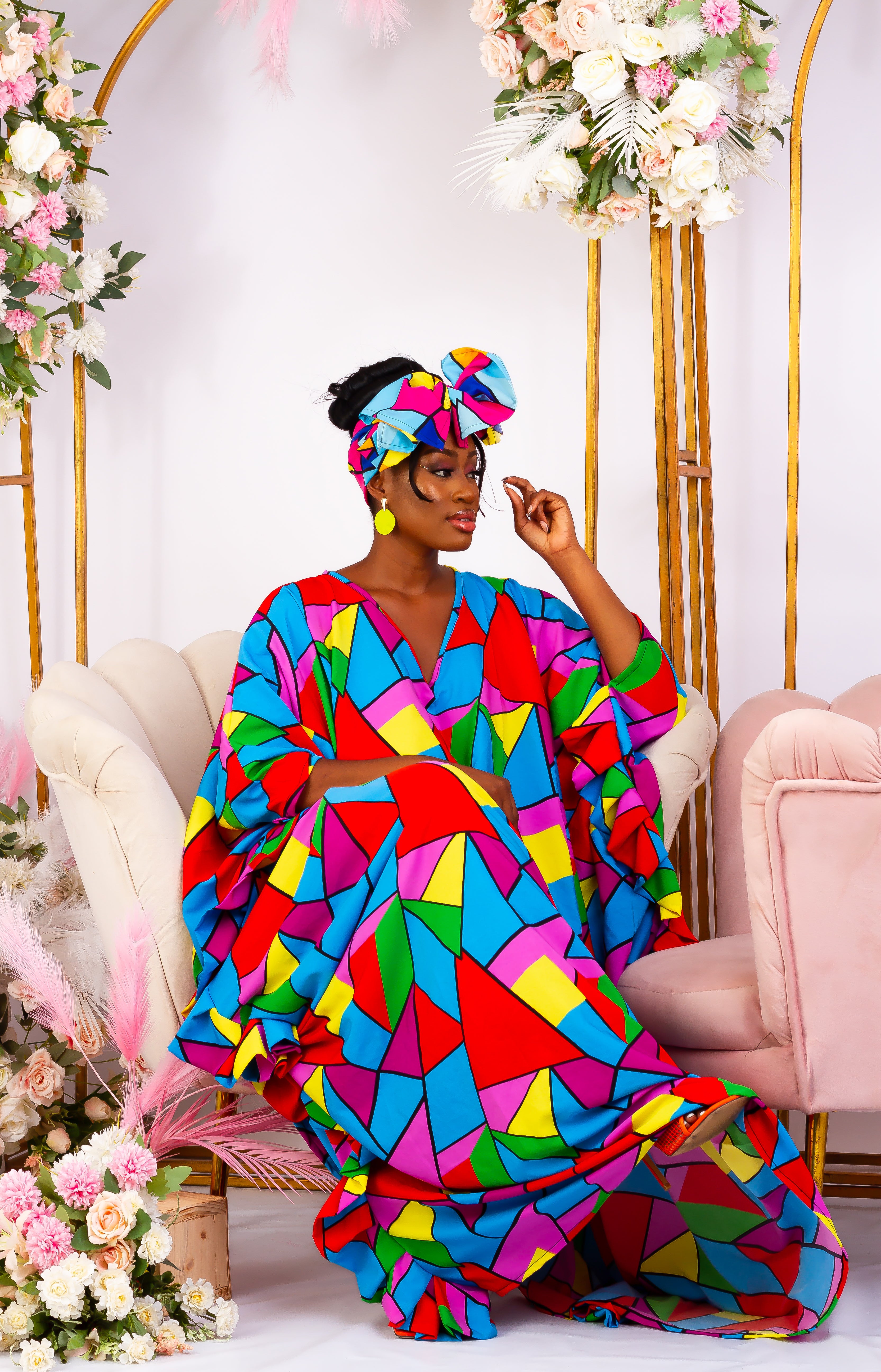 boubou dress Handmade Ankara | African Print Kaftan Luxurious great quality Lace Boubou Dress BintaBadmusLady