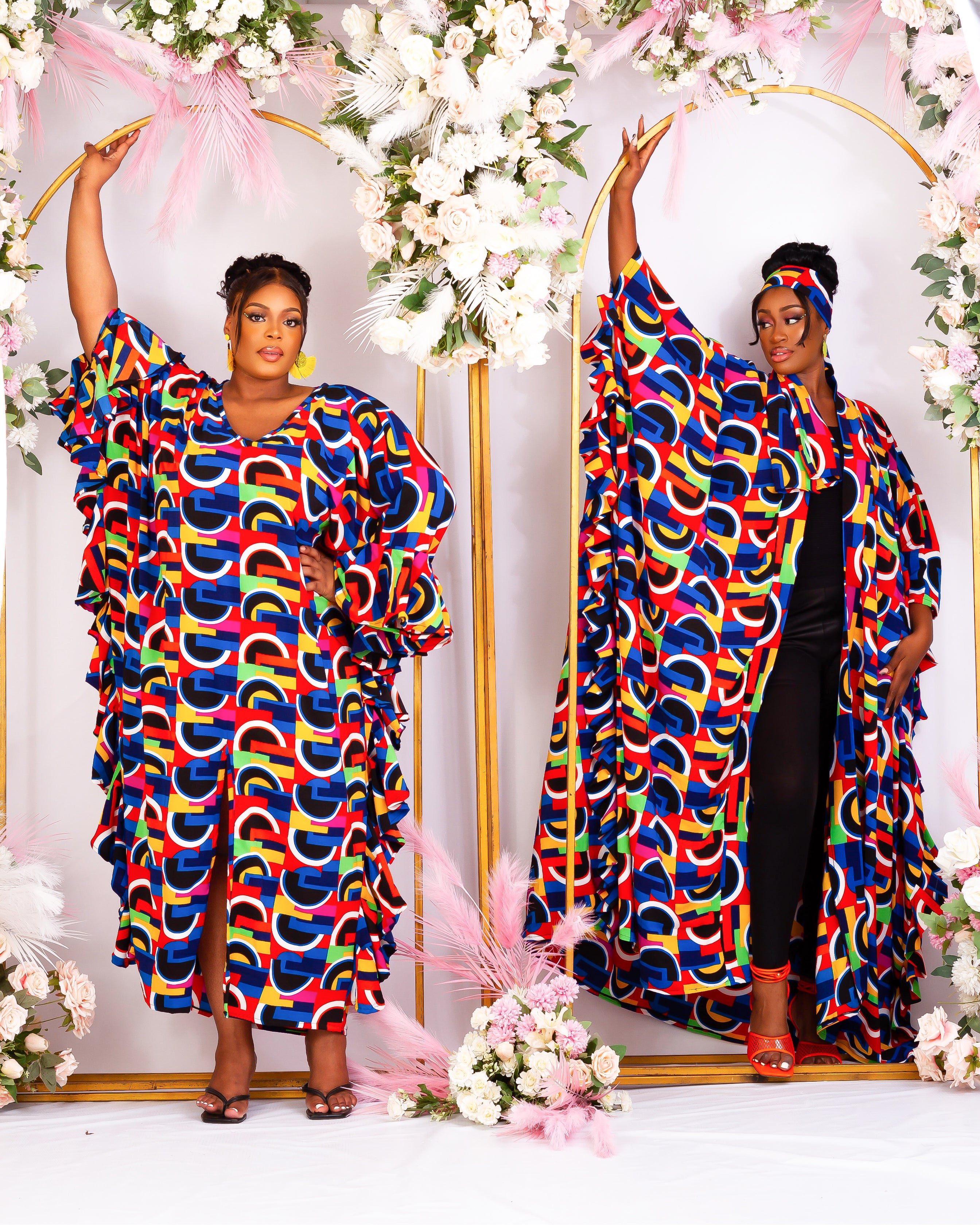 African Print Crepe Kimono Jachimma CUMO LONDON