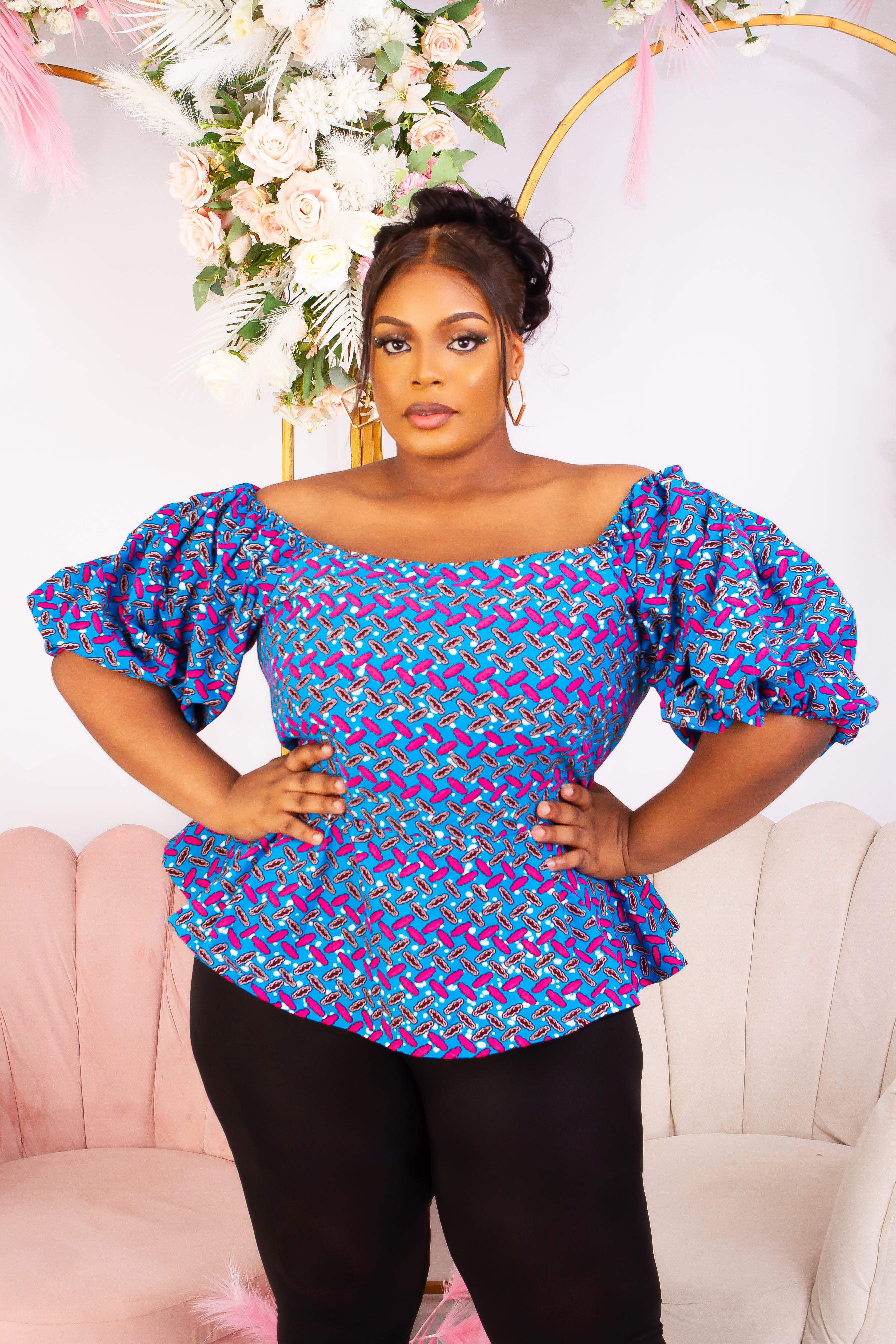 Off shoulder peplum blouse sale