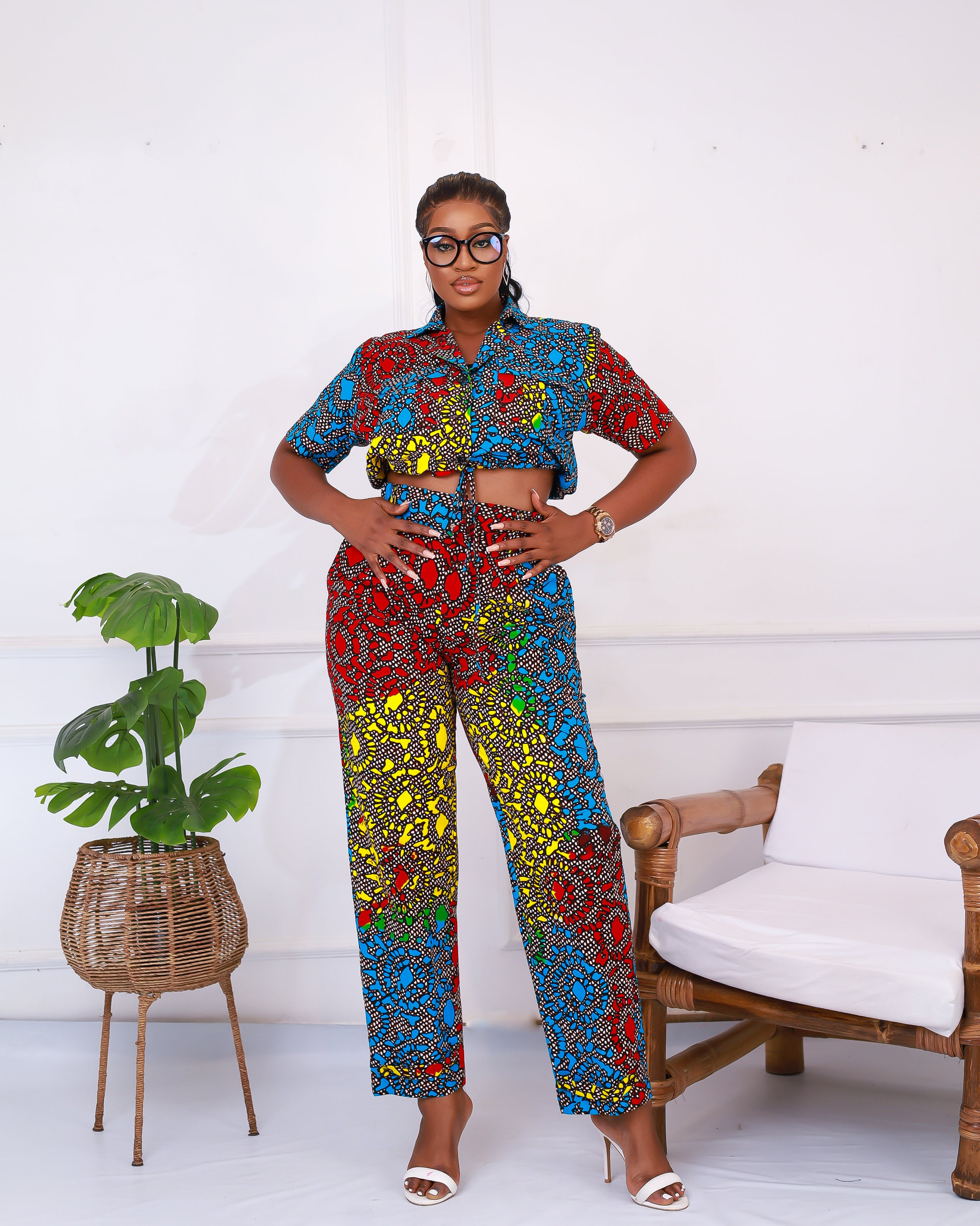 African print pantsuit for ladies deals