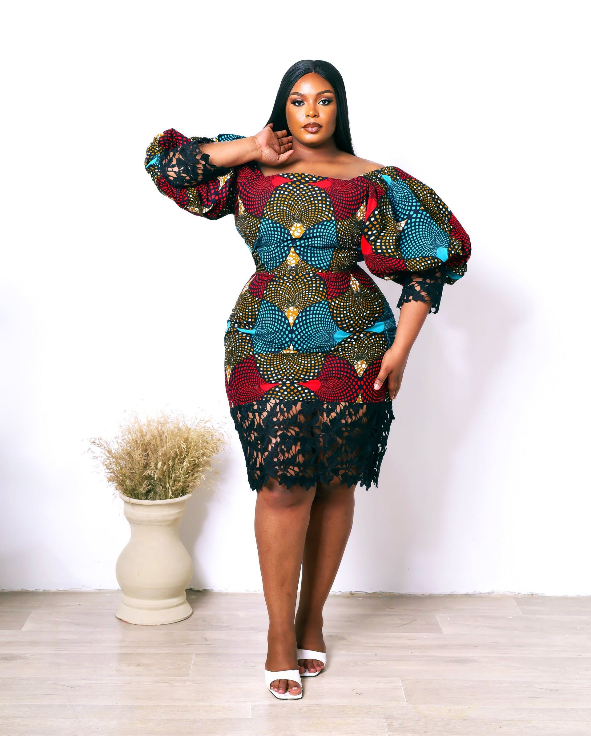 african print off the shoulder dress Shop Plus Size | African clothing UK forward look Buy Roman Orange Textured Dress With Sleeves Size:54