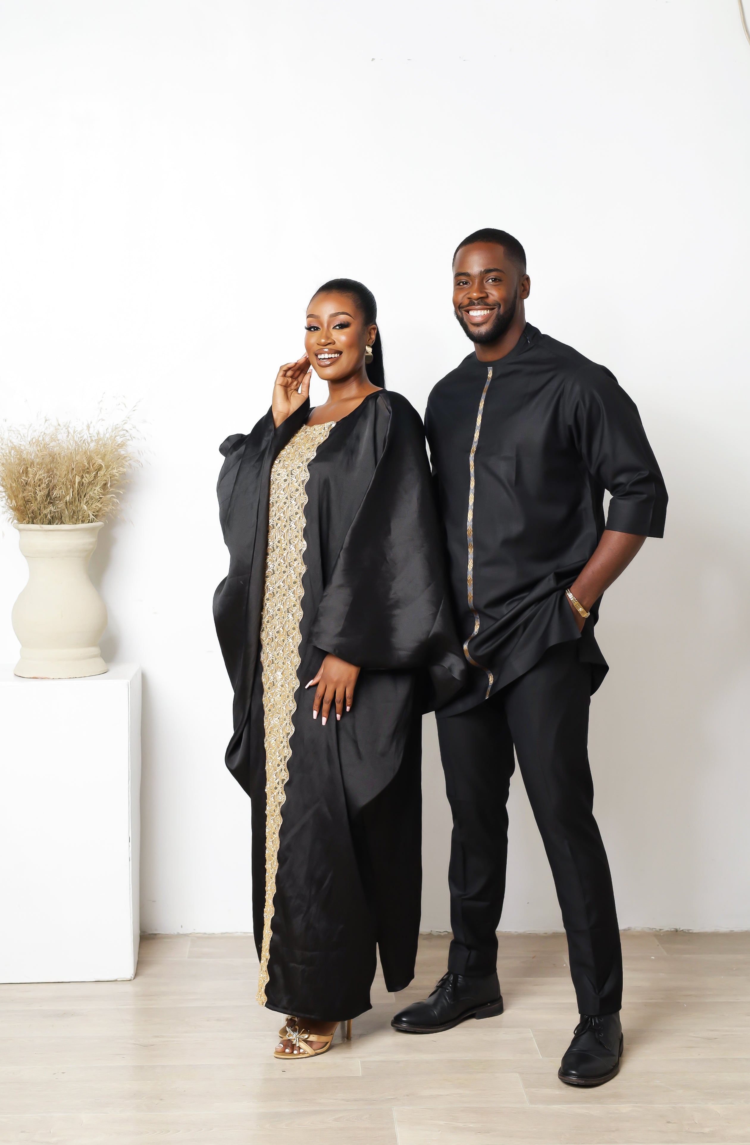 2 Pc African Print 3 Quarter Sleeve Kaftan Top and Trouser for Men Bamidele S