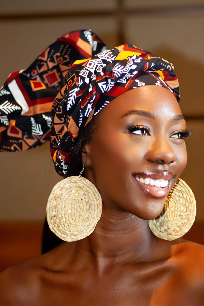 African Print headwrap| Ankara headwrap | African piece bandana | Ankara headpiece | African headband | Ankara headband | African print scarf | African scarf | Ankara cotton scarf | Ankara bandana | African headgear | African headpiece | Gele | Rattan Earring | Rattan drop earring | African style giftset | African inspired gift items | African accessories | Ankara accessories | Kente accessories |African Clothing from CUMO LONDON
