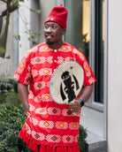 Igbo Chieftaincy Red Cap crafted for cultural ceremonies, weddings, Traditional Nigerian menswear with timeless heritage style. Shop authentic Chieftaincy Caps