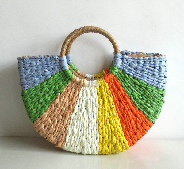 Home of African Fashion Handmade Rattan Beach Straw Bag Oddinna CUMO LONDON