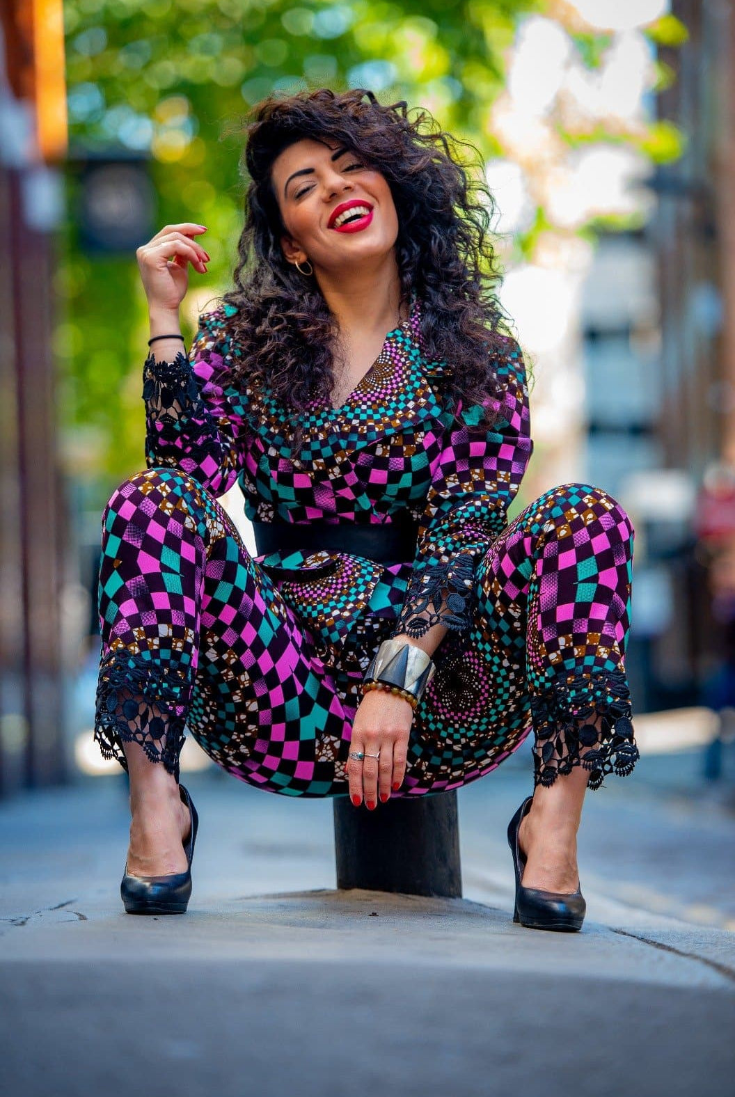 New In OMA African Ankara Print Jacket and Trouser Set - African Clothing from CUMO LONDON