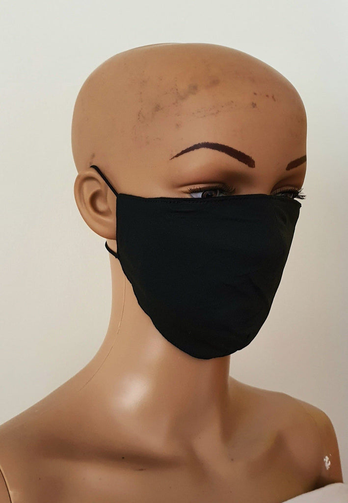 Black Cotton Print Face Mask | Fabric Face Masks - Nia - African Clothing from CUMO LONDON
